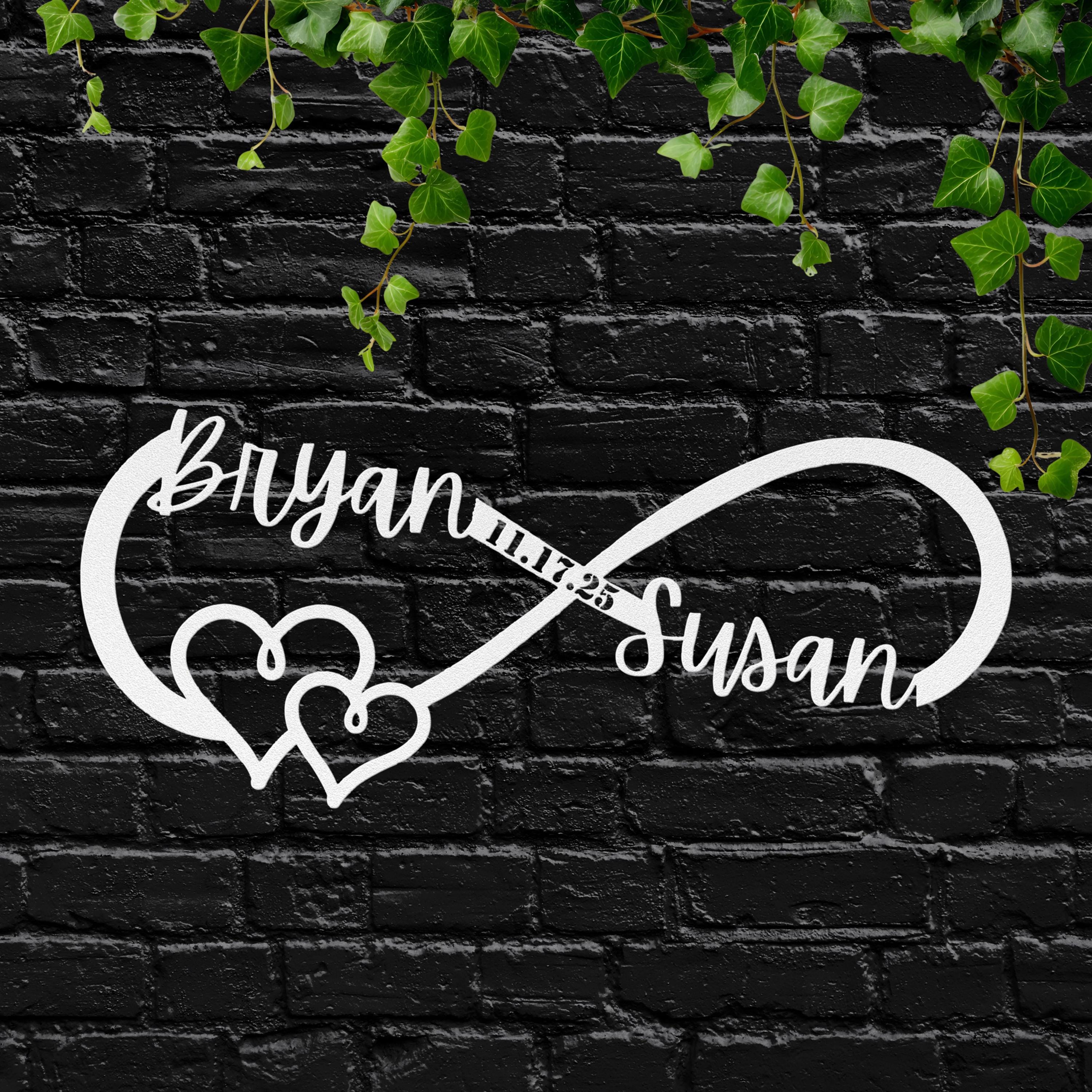 Personalized Infinity Sign - Custom Wedding Decor | Anniversary Gift Idea Metal Wall Art
