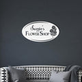 Custom Flower Shop Metal Sign: Personalized Oval Steel Decor