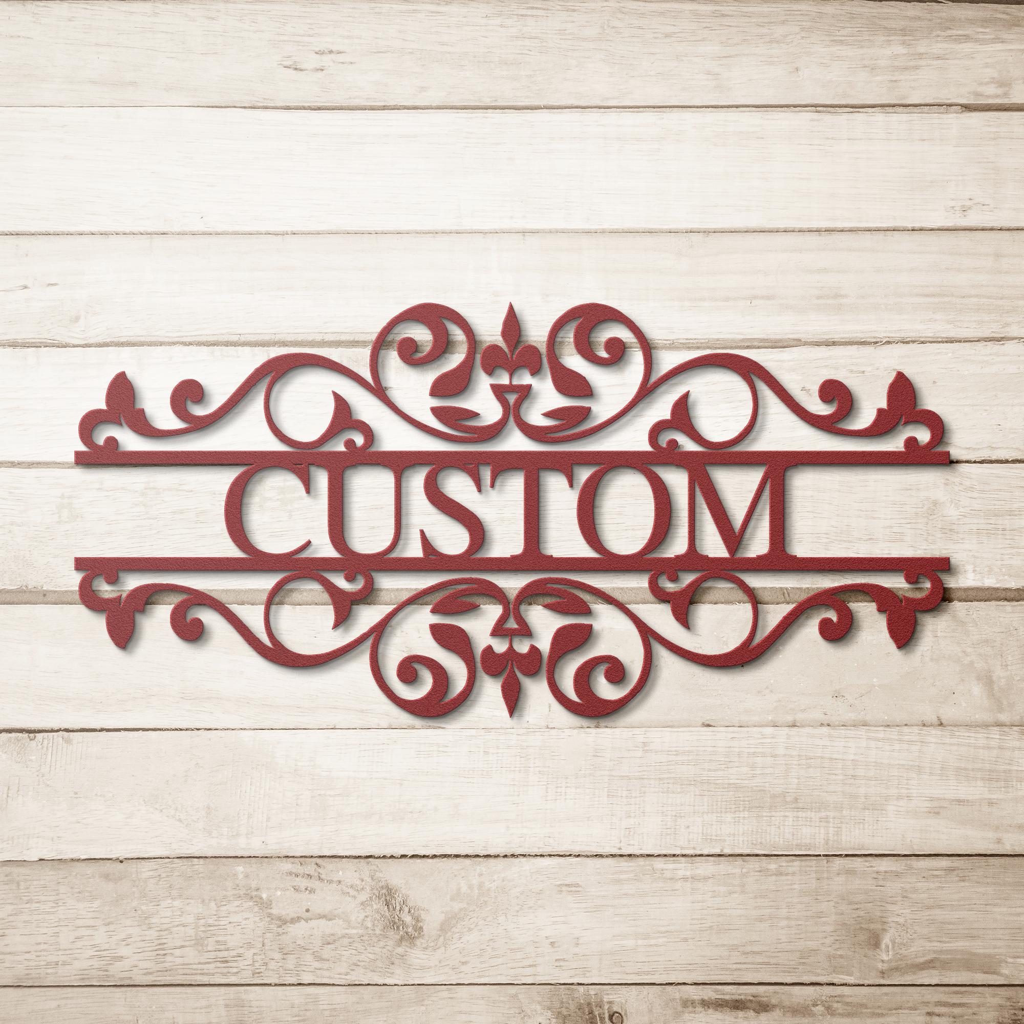 Custom Metal Sign - Ornate Scroll Plaque | Personalized Metal Plaque & Durable Metal Signage