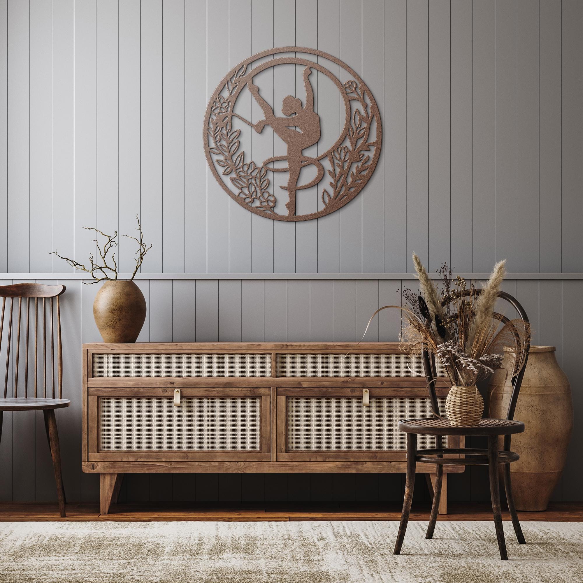 Rhythmic Gymnastics Wall Art - Dancer Silhouette Sign | Custom Metal Decoration
