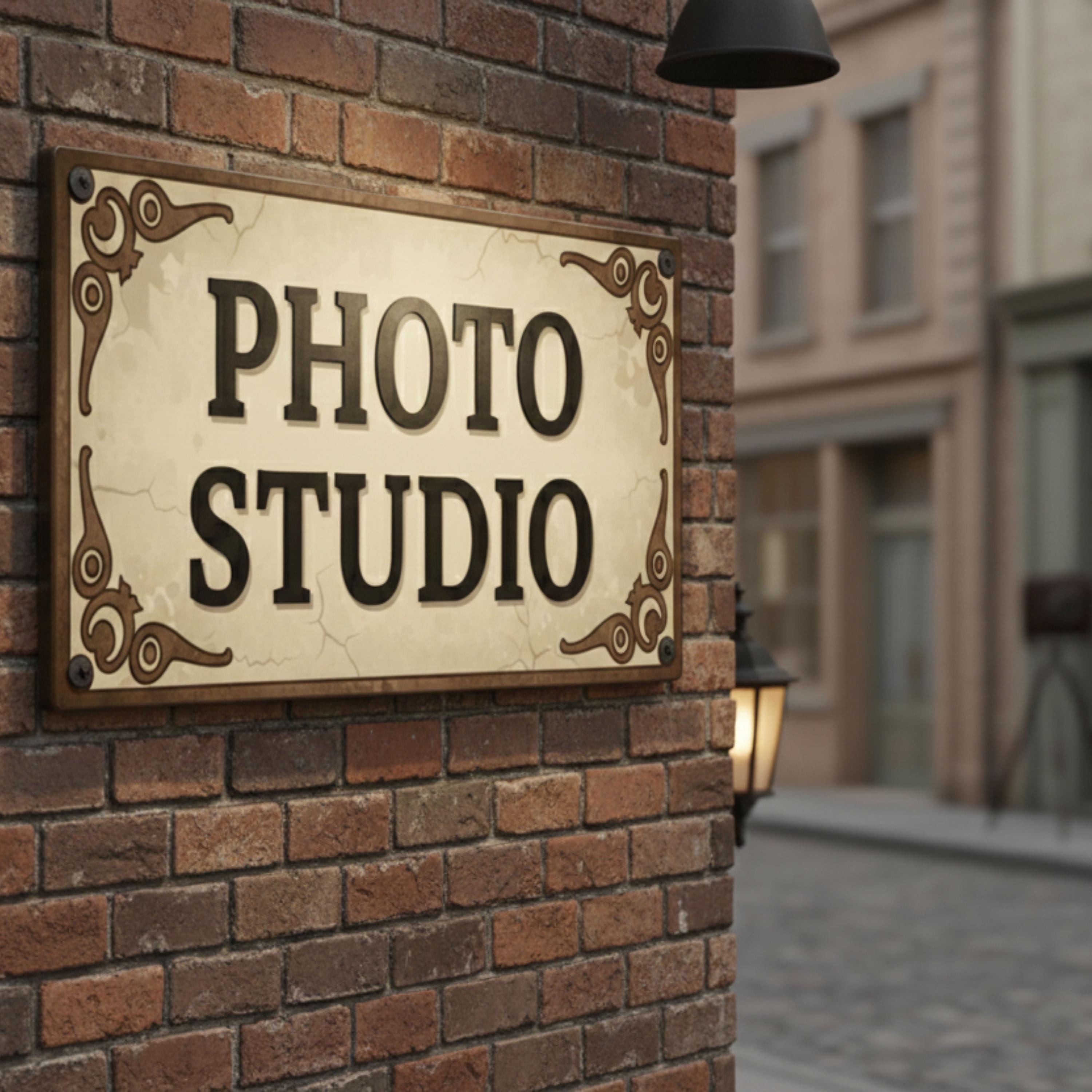 Vintage Photo Studio Metal Sign, Old Fashioned Photography Shop Wall Decor, Antique Style