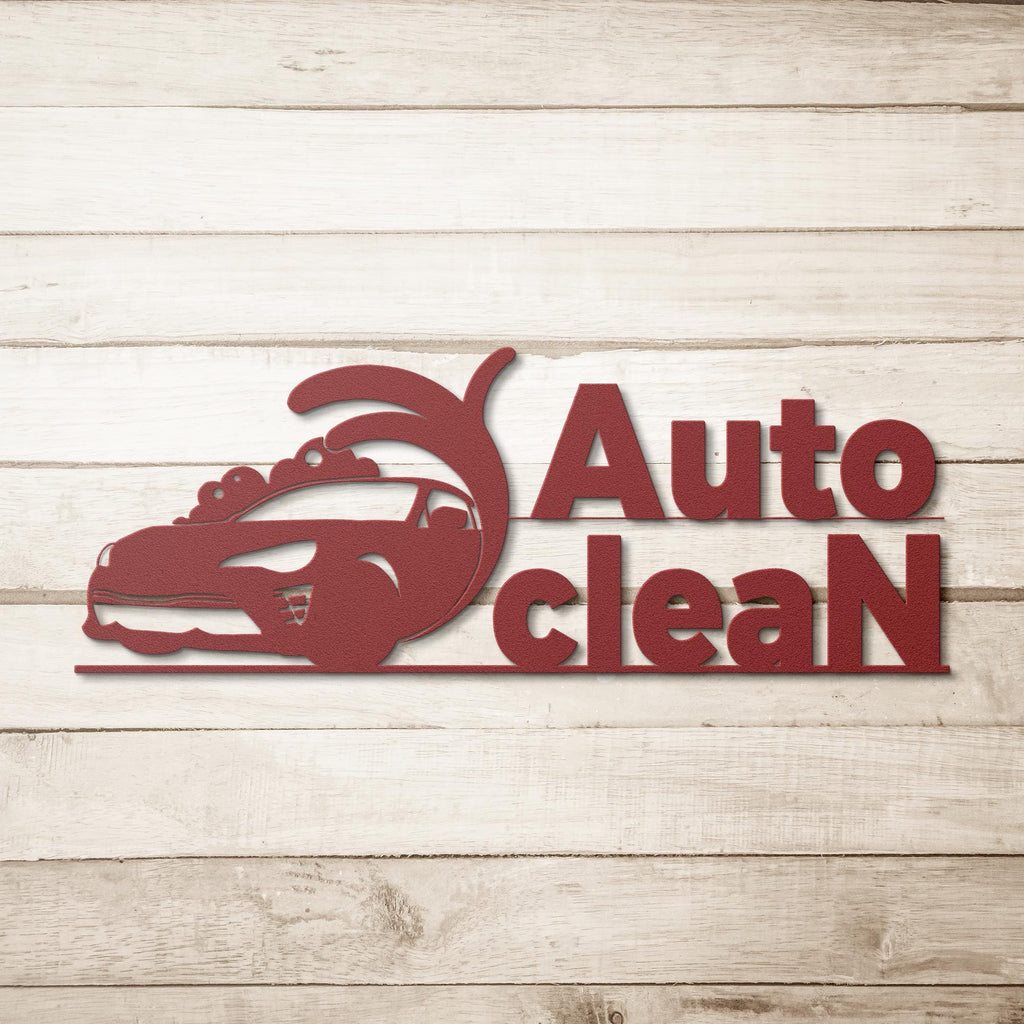 Custom Metal Business Logo Sign – Car Wash Decor, Auto Detailing