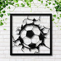 Soccer Ball Metal Wall Art, Cracking Wall Decor, Sports Fan Gift
