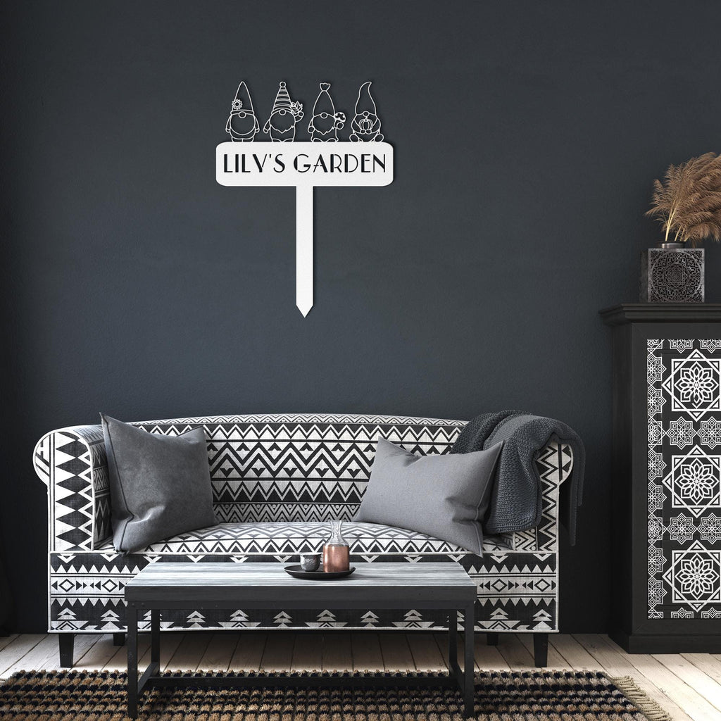 Custom Gnomes Garden Sign: Personalized Metal Garden Decor