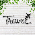 Travel Metal Sign - Minimalist Die Cut Metal Wall Art | Airplane Wanderlust Decor