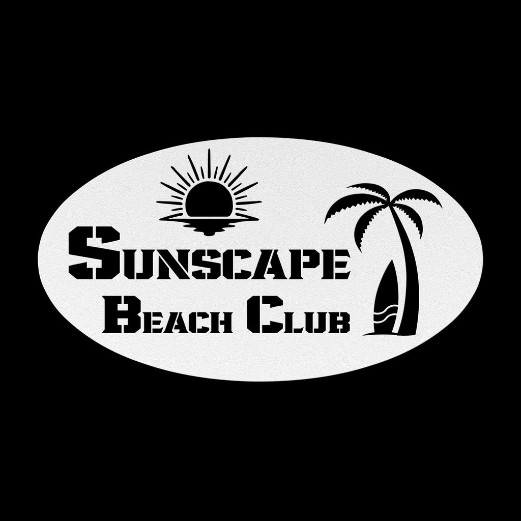 Custom Beach House Metal Sign: Personalized Palm Tree Decor