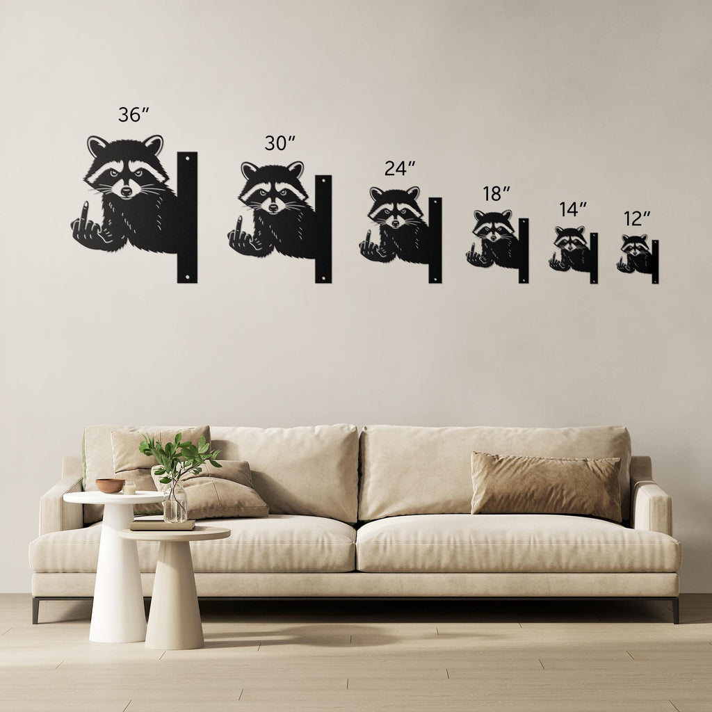 Funny Raccoon Metal Sign, Sarcastic Wall Art, Edgy Animal Home Decor Gift
