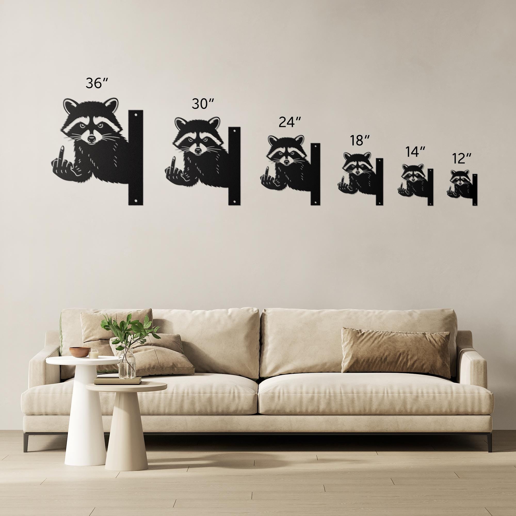 Funny Raccoon Metal Sign, Sarcastic Wall Art, Edgy Animal Home Decor Gift