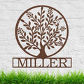 Personalized Family Tree Metal Sign, Custom Last Name Wall Art