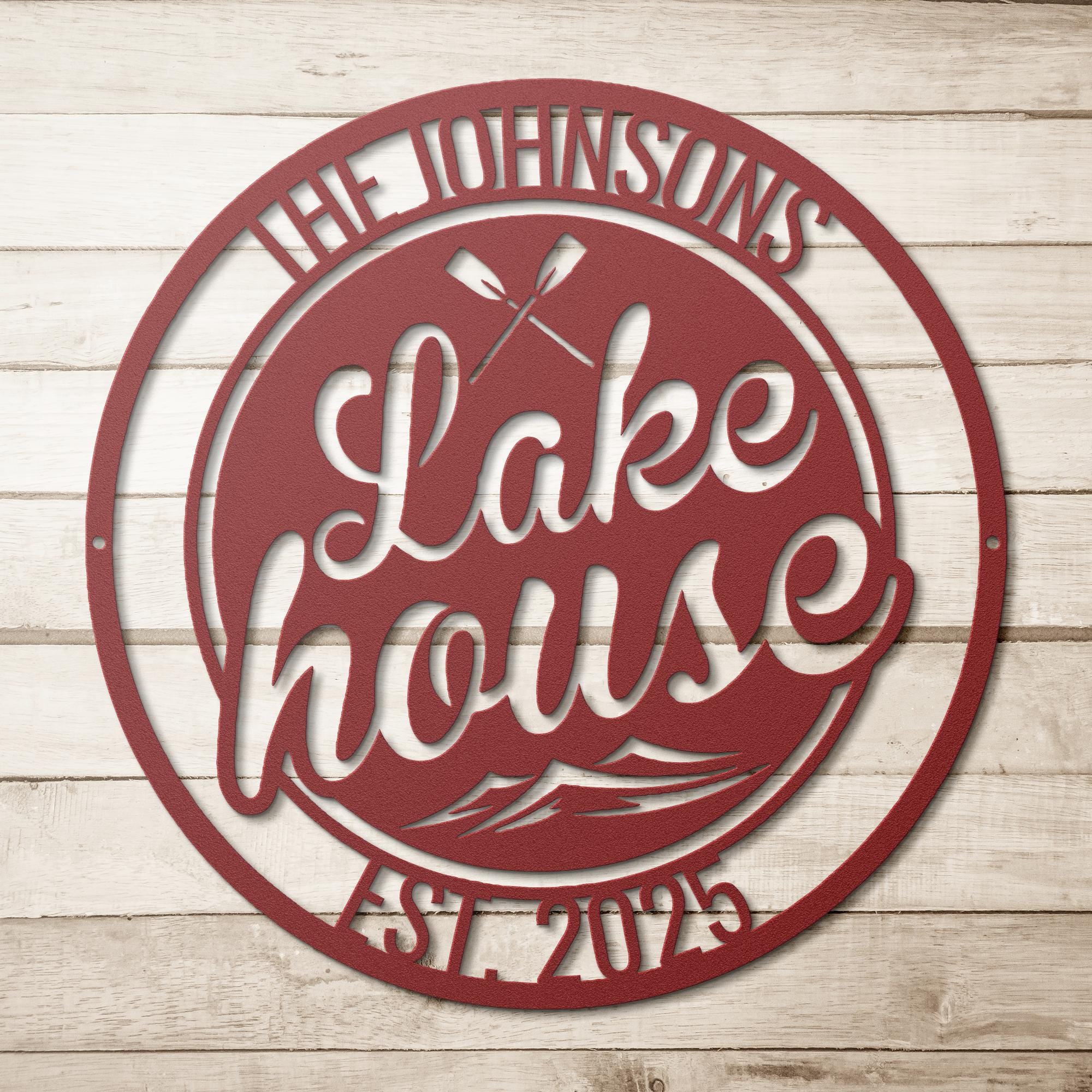 Custom Lake House Metal Sign | Personalized Family Name, Est. Year