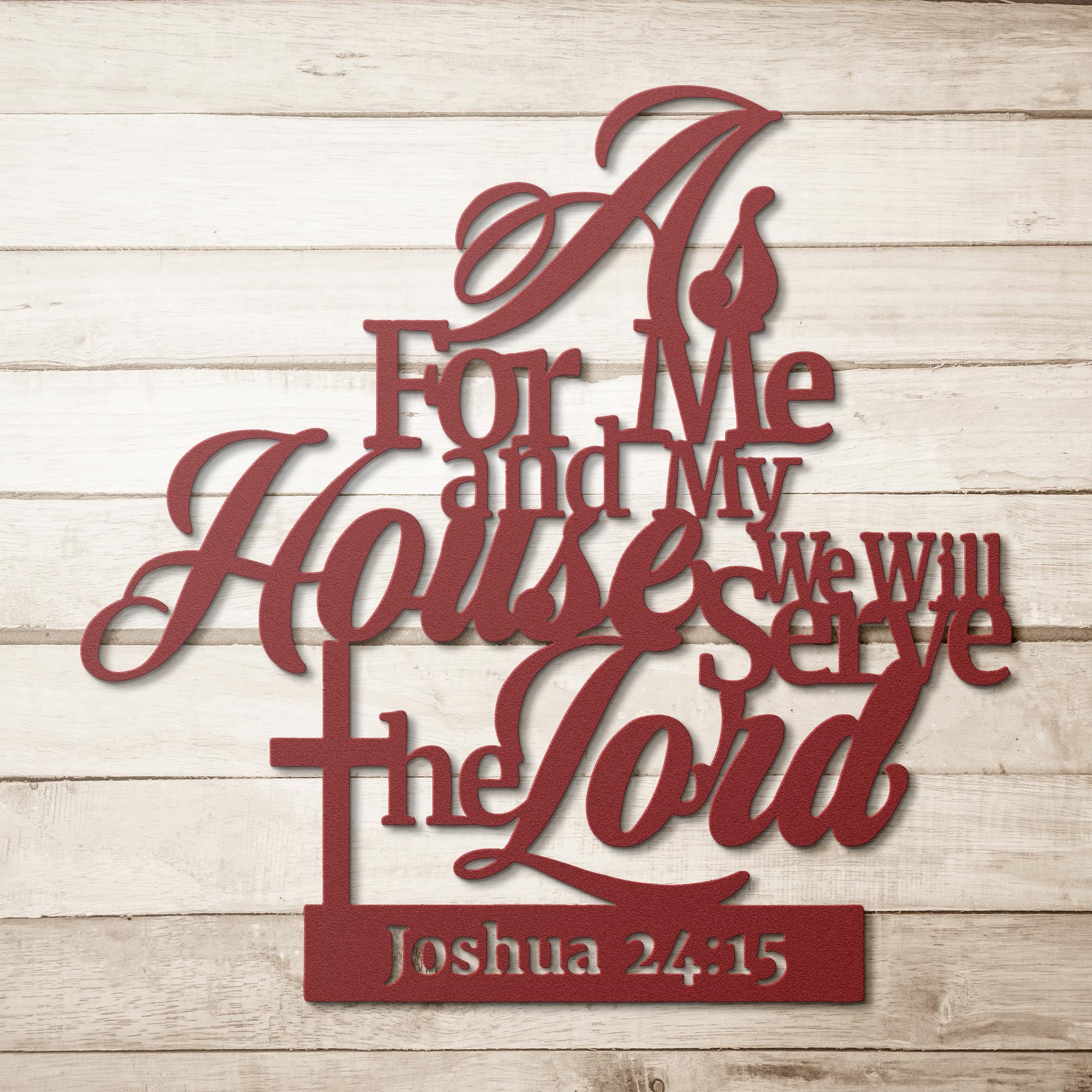 As For Me And My House Joshua 24 15 Metal Sign, Christian Scripture Wall Art