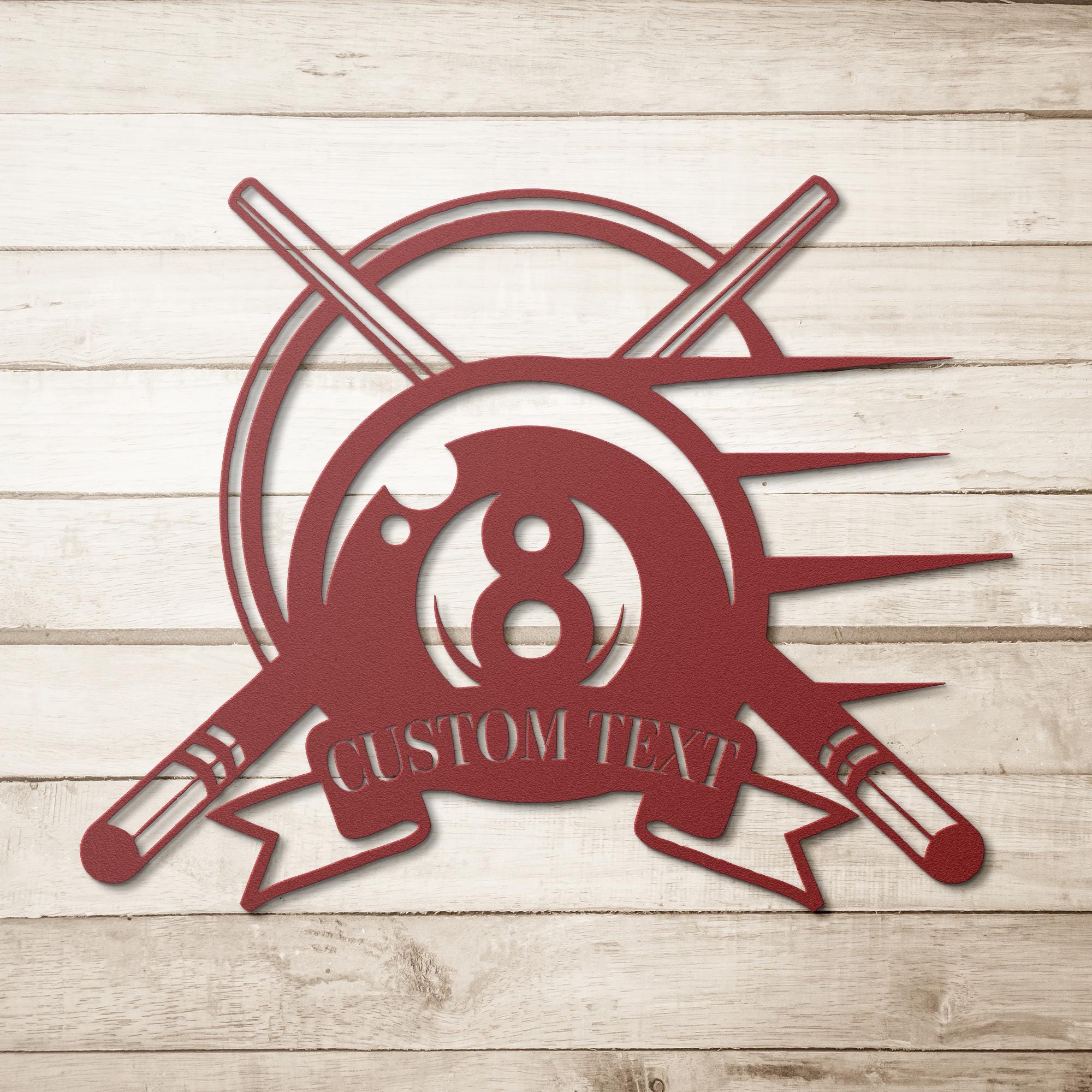 Personalized 8 Ball Metal Sign, Custom Pool Hall Decor