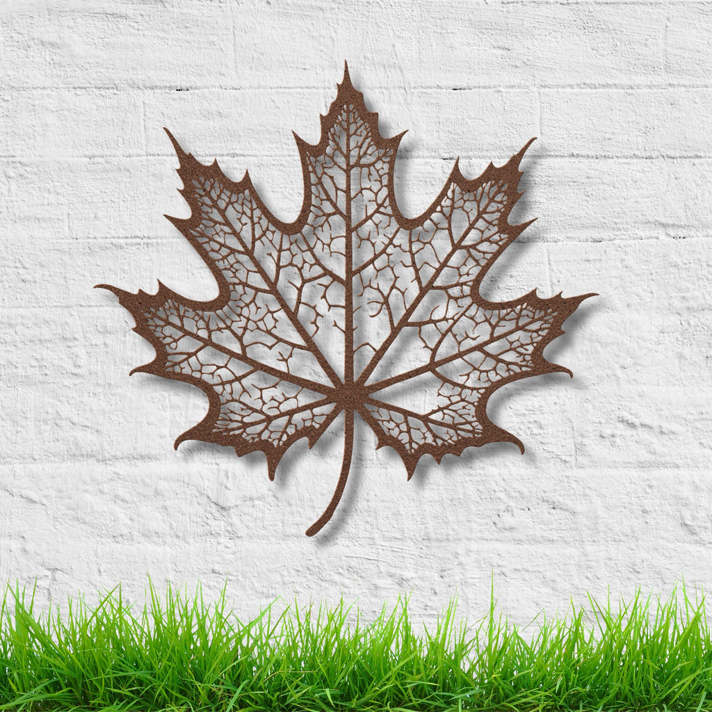 Metal Maple Leaf Art – Laser Cut Metal Wall Decor | Durable Steel Sign