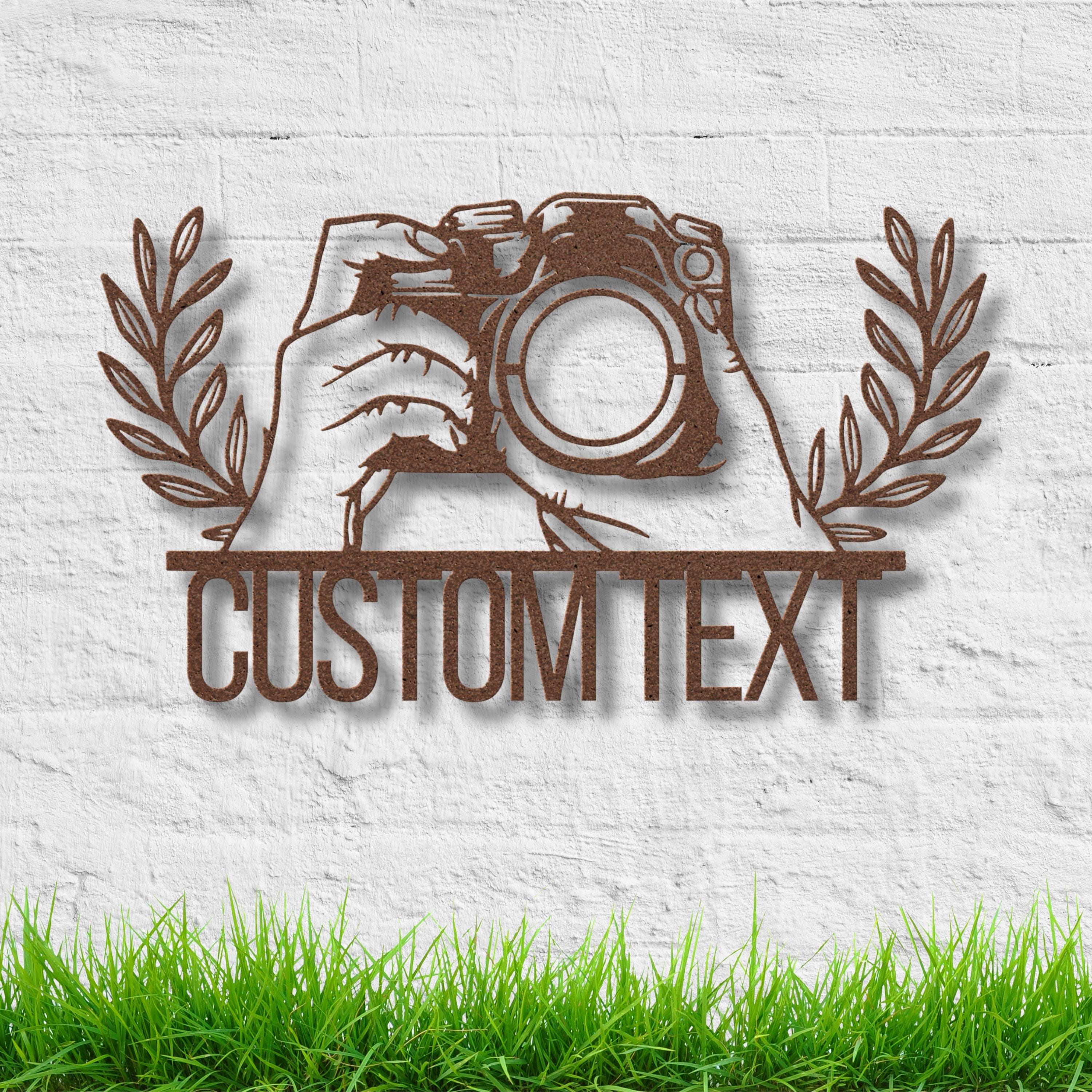 Personalized Metal Camera Sign, Photography Studio Decor