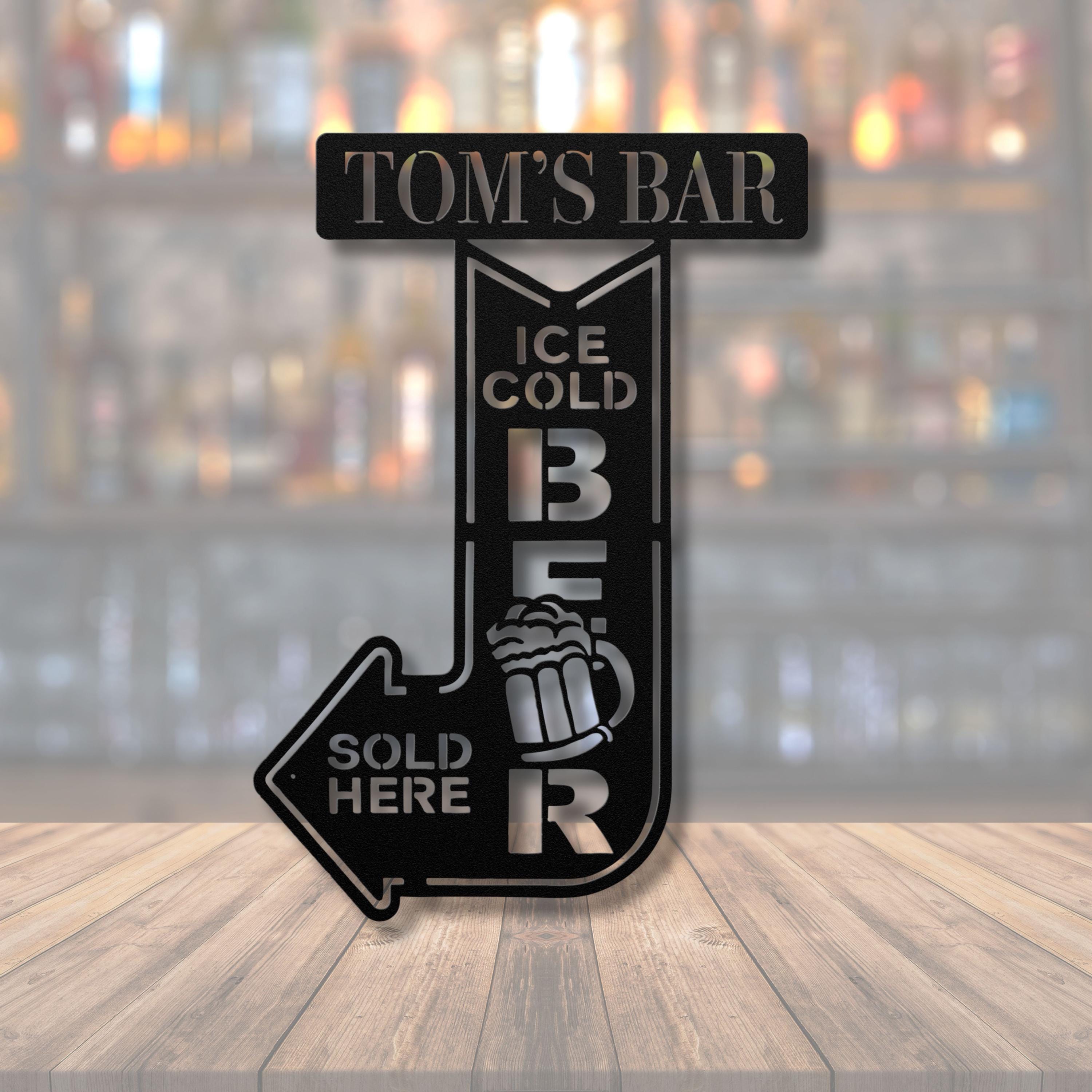 Custom Metal Bar Sign | Vintage Arrow, Man Cave Decor