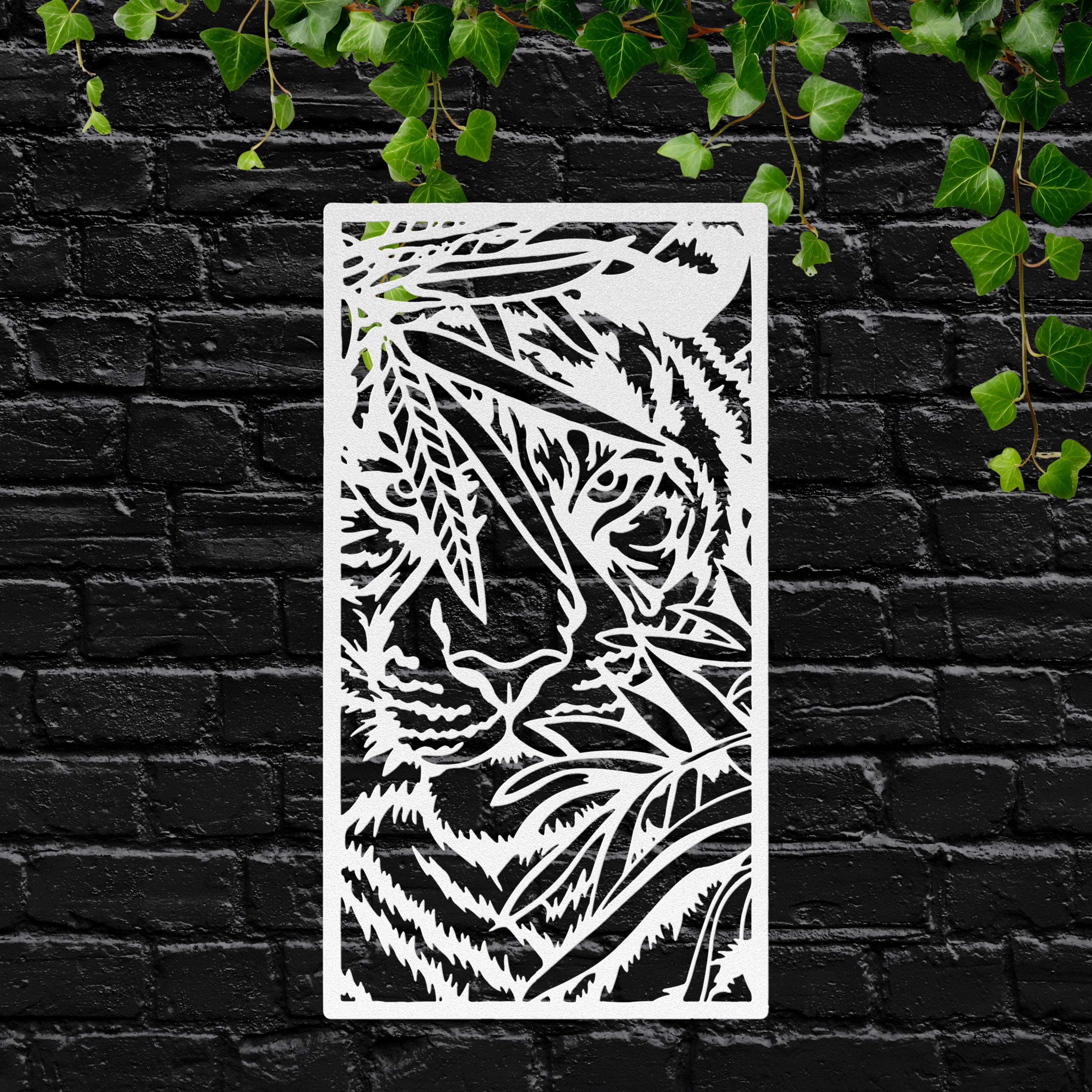 Tiger Jungle Metal Art - Exotic Wildlife Wall Decor | Durable Steel Sign