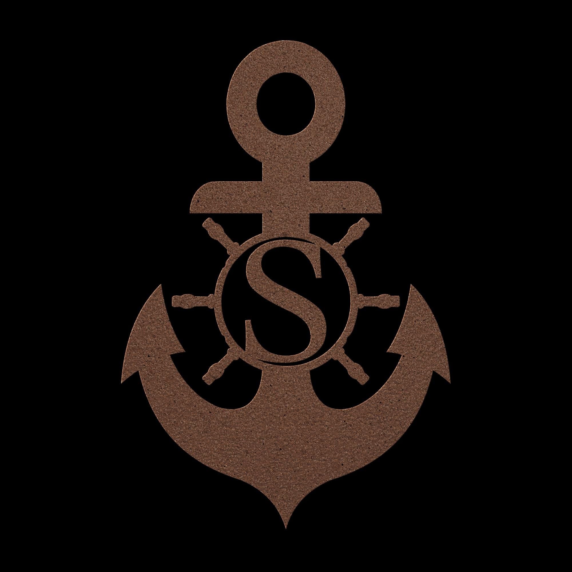 Personalized Metal Anchor Sign, Coastal Outdoor Decor