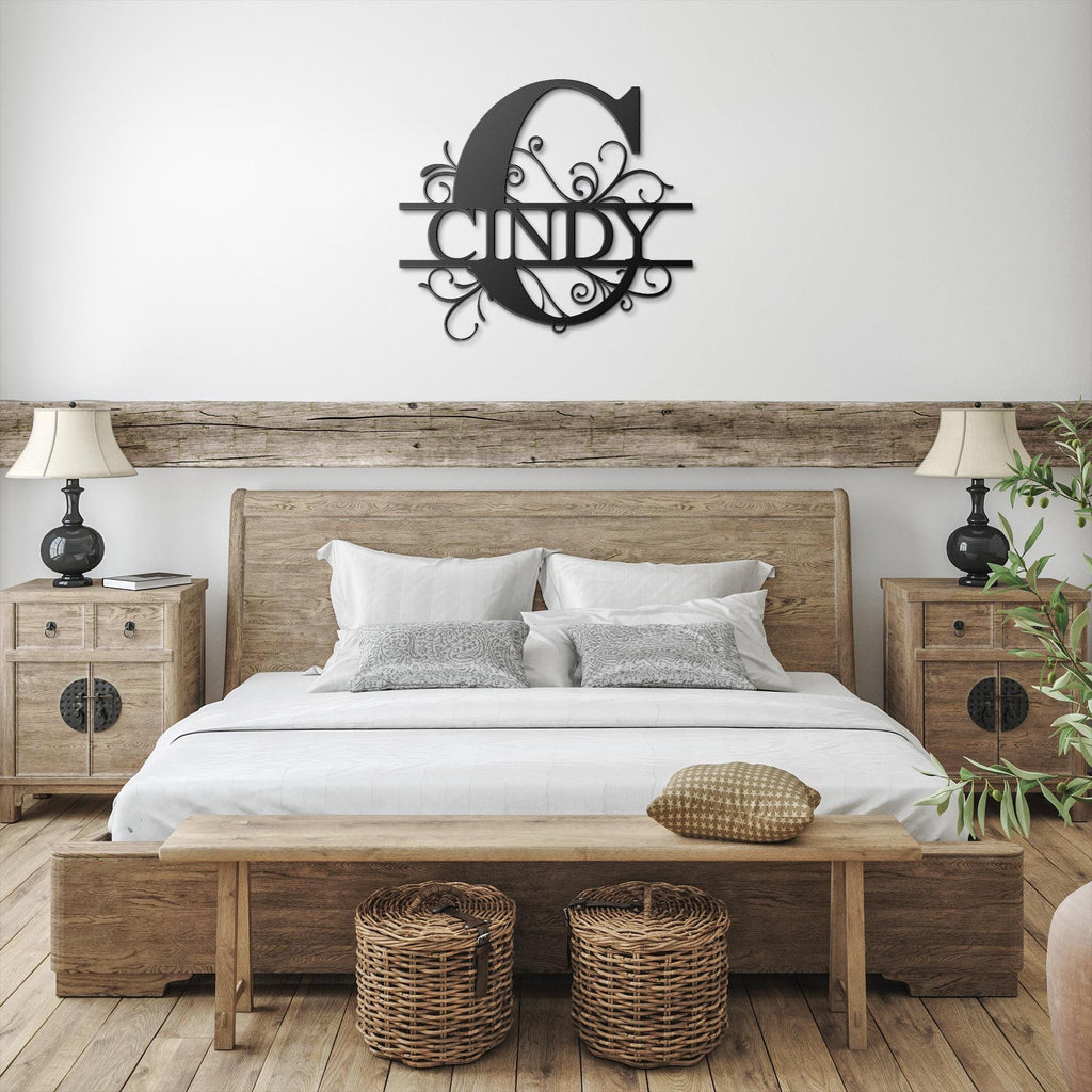 Personalized Split Letter Metal Sign, Custom Monogram, Housewarming Gift