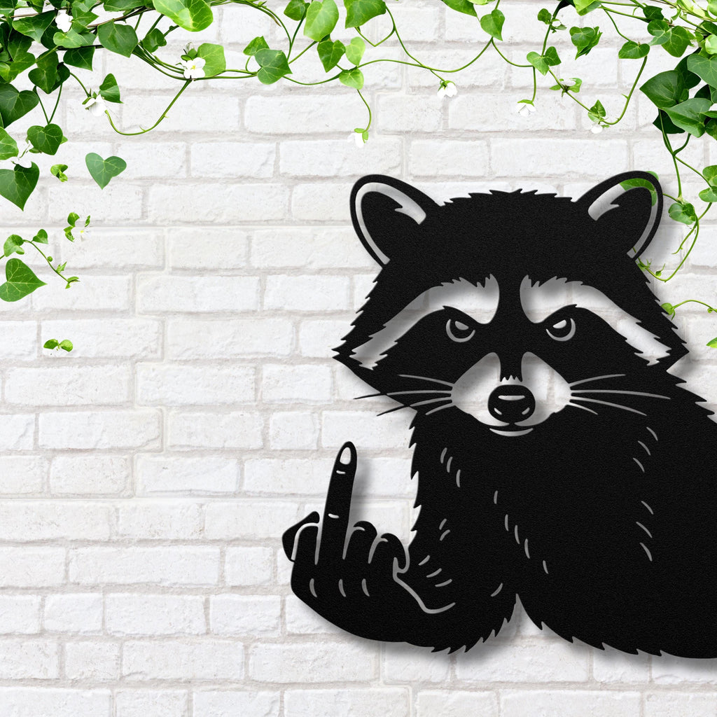 Funny Raccoon Metal Sign, Sarcastic Wall Art, Edgy Animal Home Decor Gift