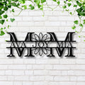Personalized Mom Sign - Custom Metal Wall Art With Kids Names & Floral Decor