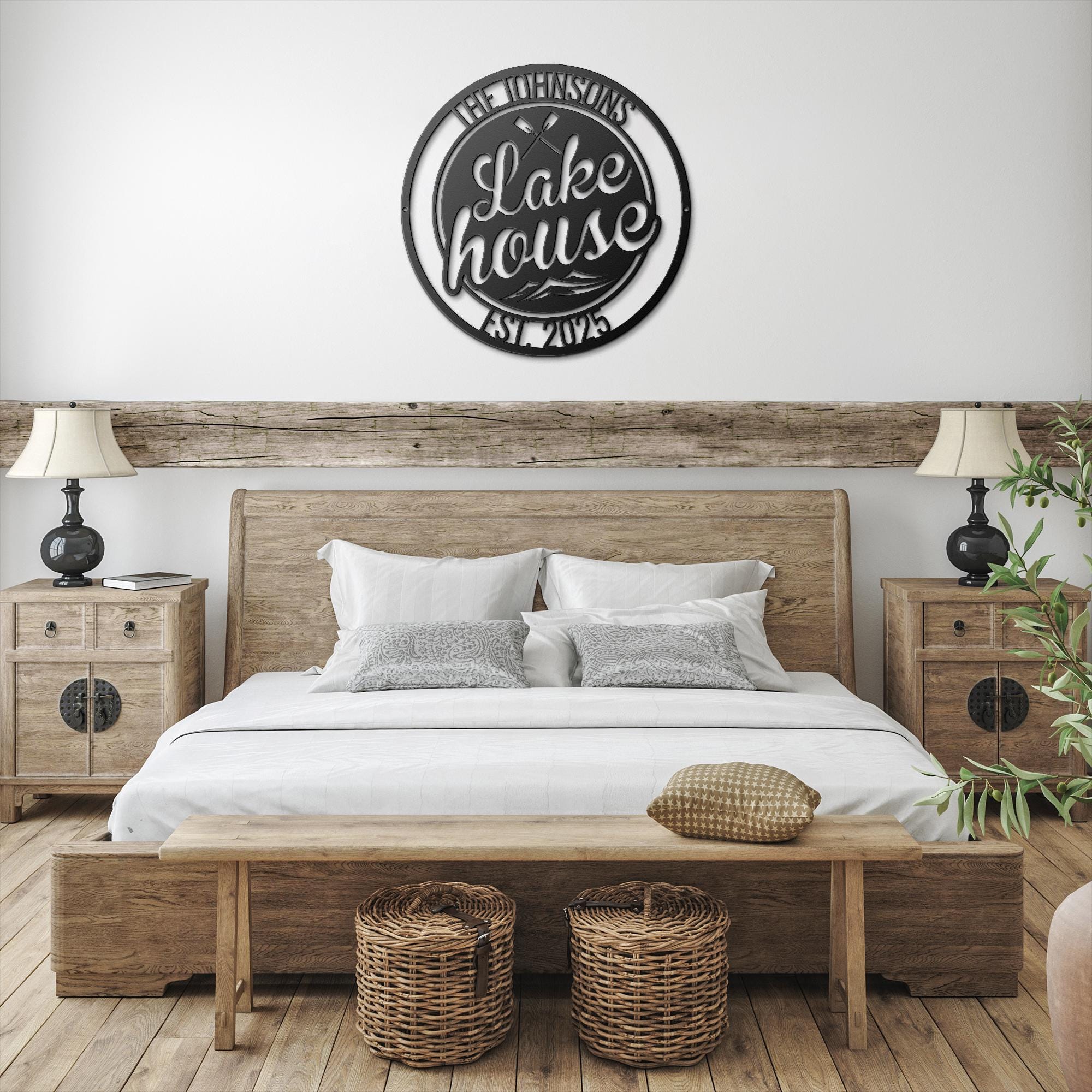 Custom Lake House Metal Sign | Personalized Family Name, Est. Year