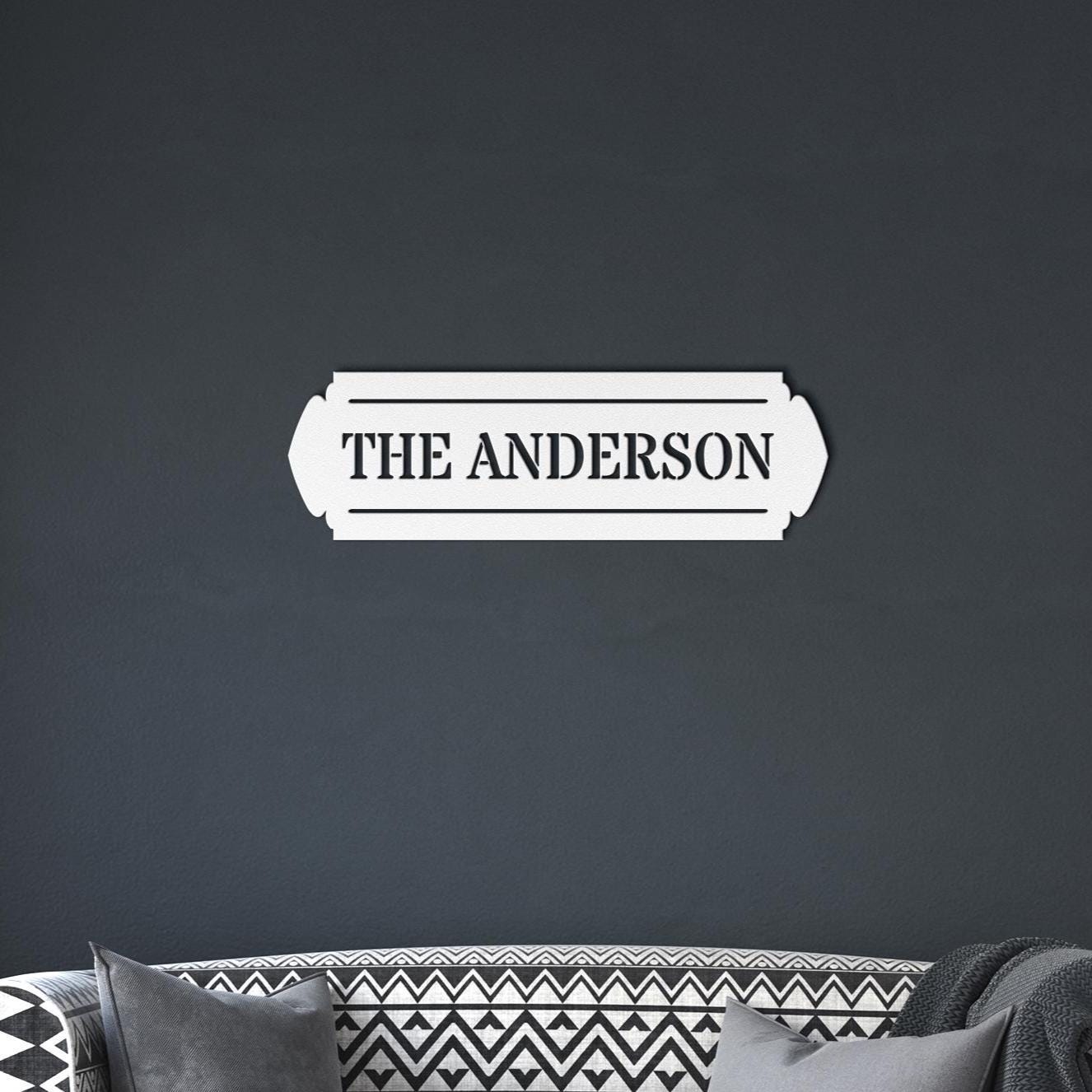 Personalized Metal Family Name Sign: Custom Steel Wall Art