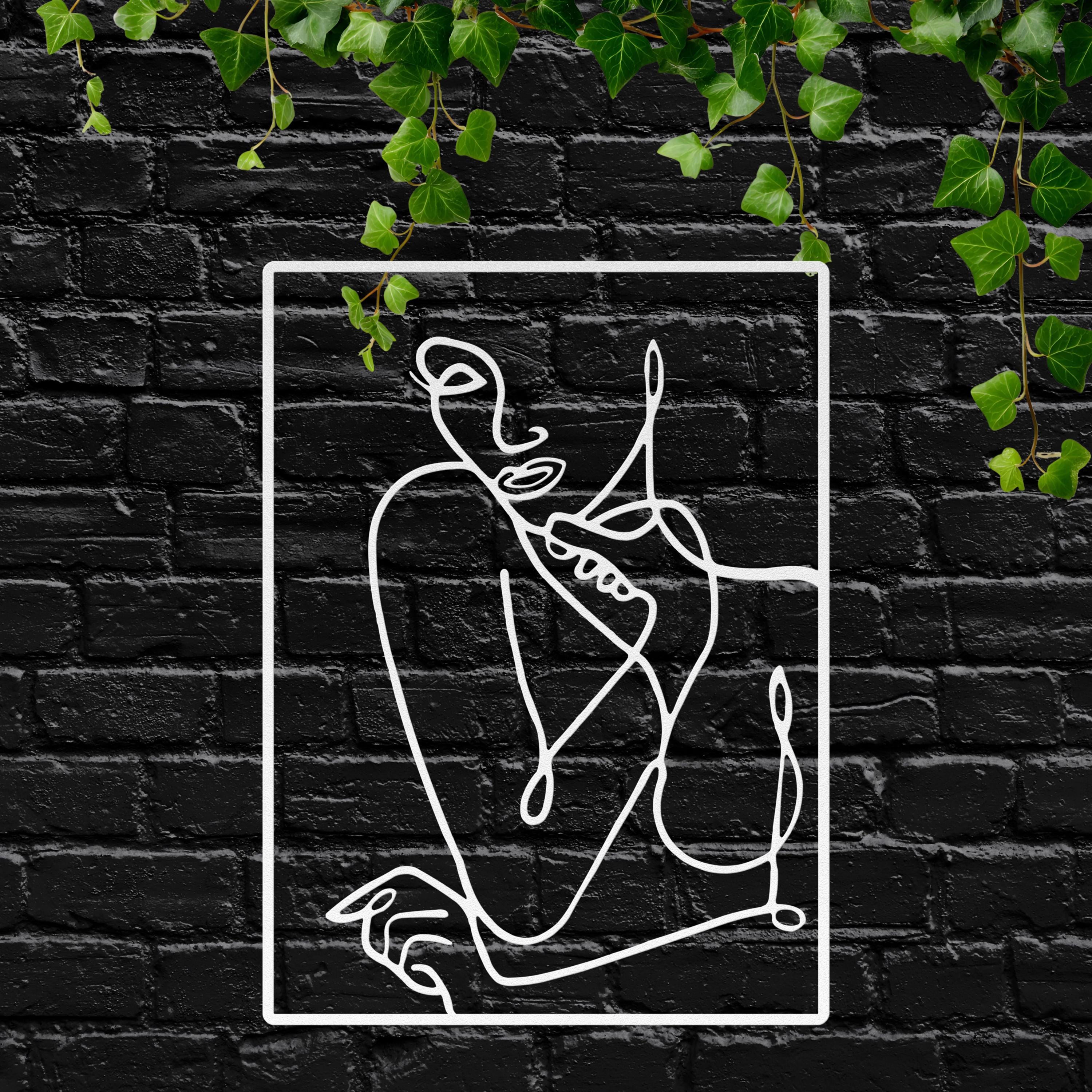 Minimalist Metal Woman Line Art, Abstract Female Figure, Modern Home Decor