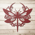 Dragonfly Metal Art – Ornate Celestial Wall Decor | Black Metal Cutout Sign