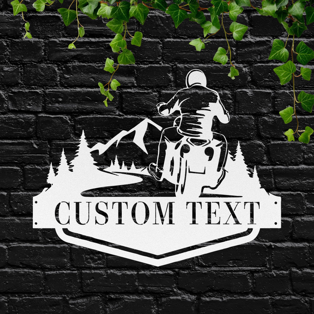 Personalized Motorcycle Sign – Custom Biker Garage Decor | Mountain Ride Art