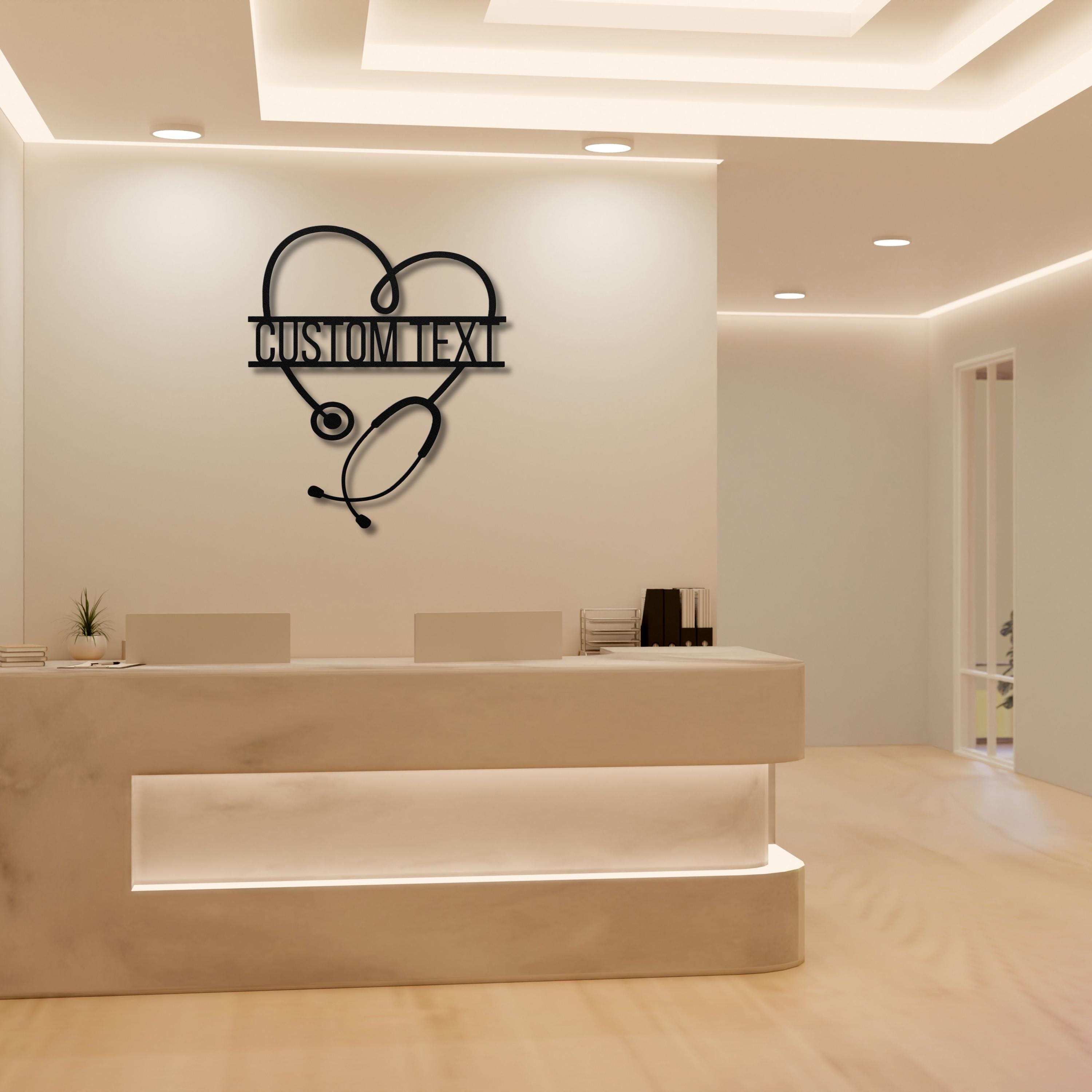 Custom Stethoscope Sign - Personalized Metal Heart Wall Art | Doctor Nurse Gift