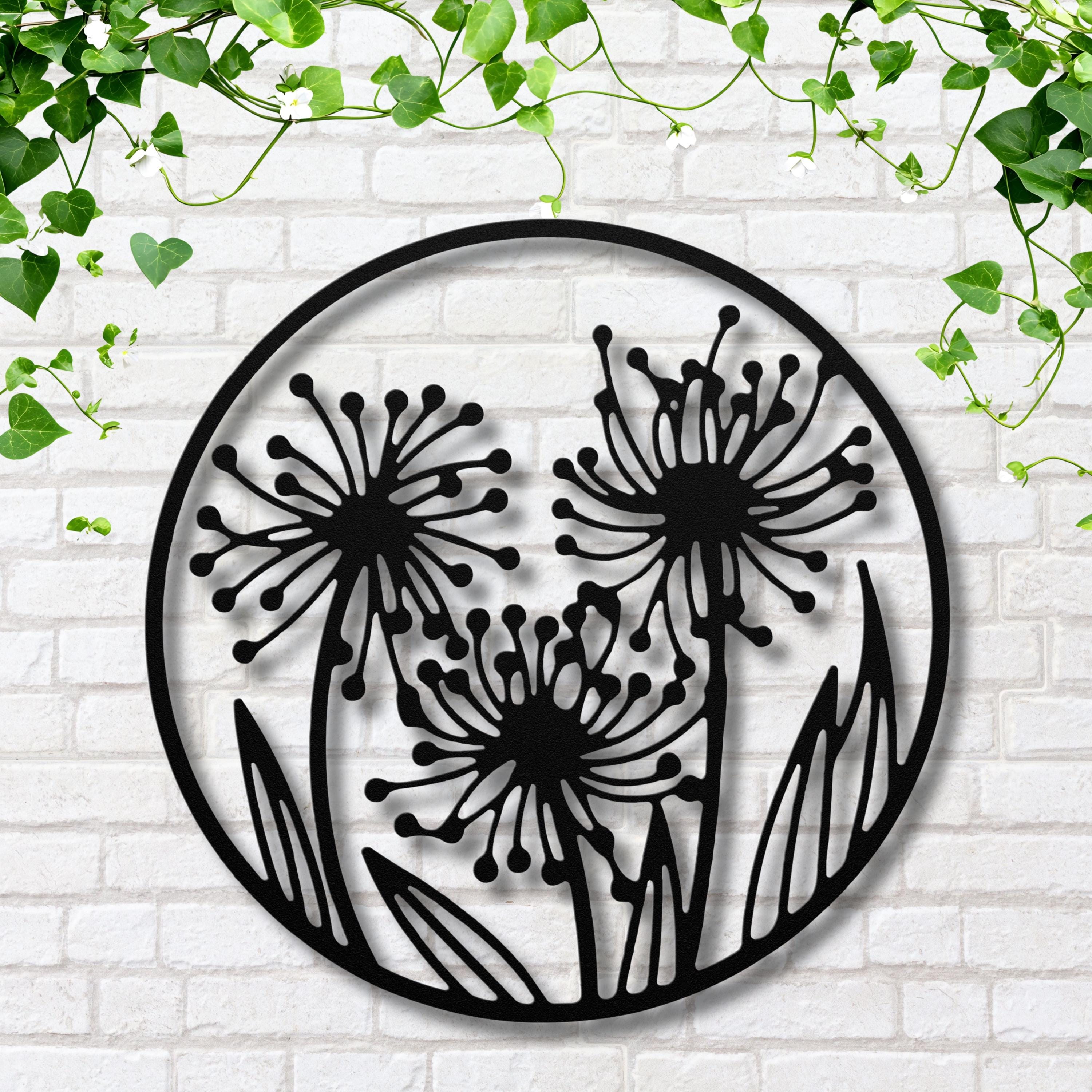 Dandelion Metal Wall Art | Nature Die Cut Sign | Make a Wish Decor | Wildflower Silhouette | Modern Farmhouse Spring Gift
