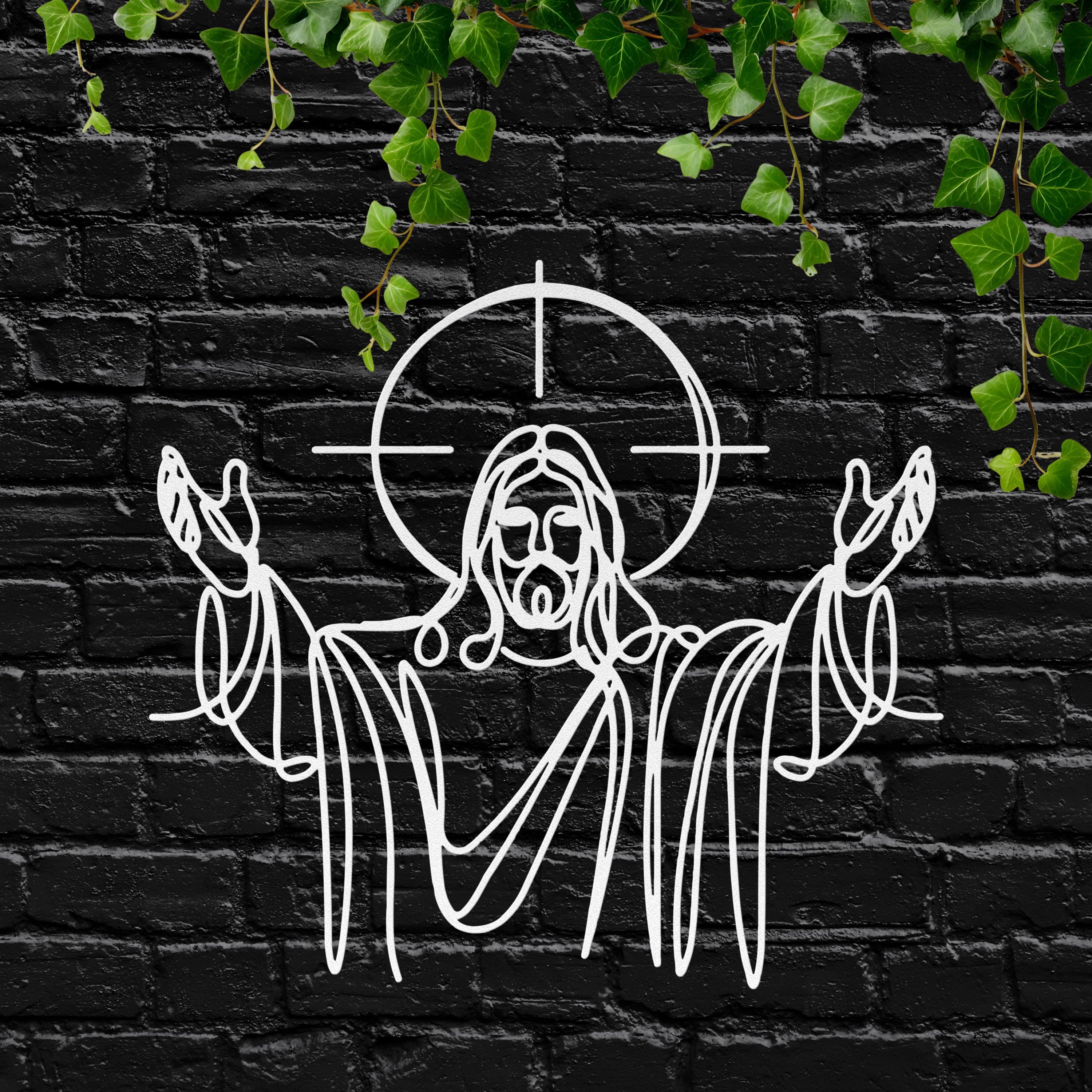 Jesus Christ Metal Line Art, Religious Christian Wall Decor