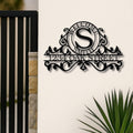 Personalized Metal Address Sign, Scrollwork Family Name Plaque