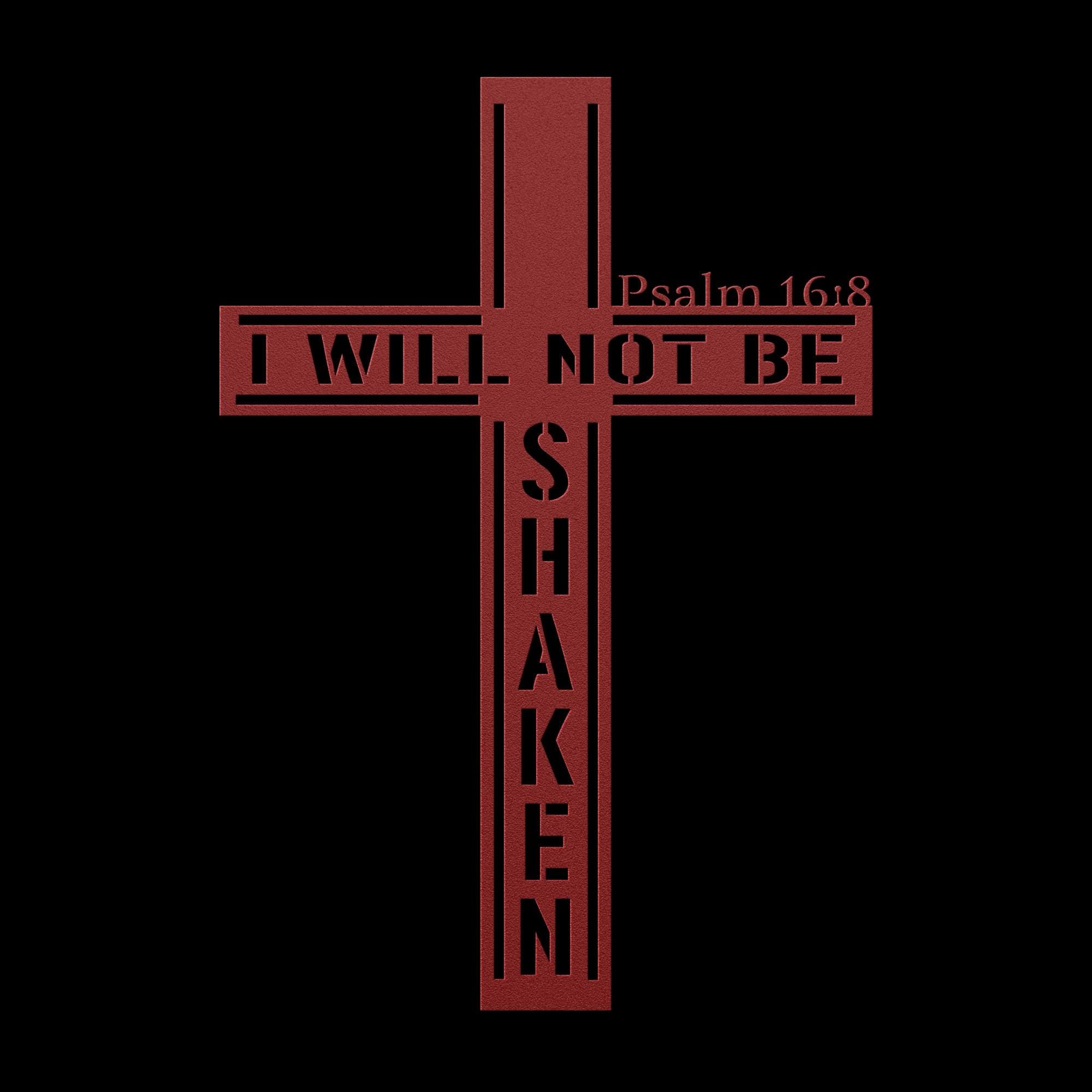 Psalm 16:8 Metal Cross Sign, Christian Home Decor