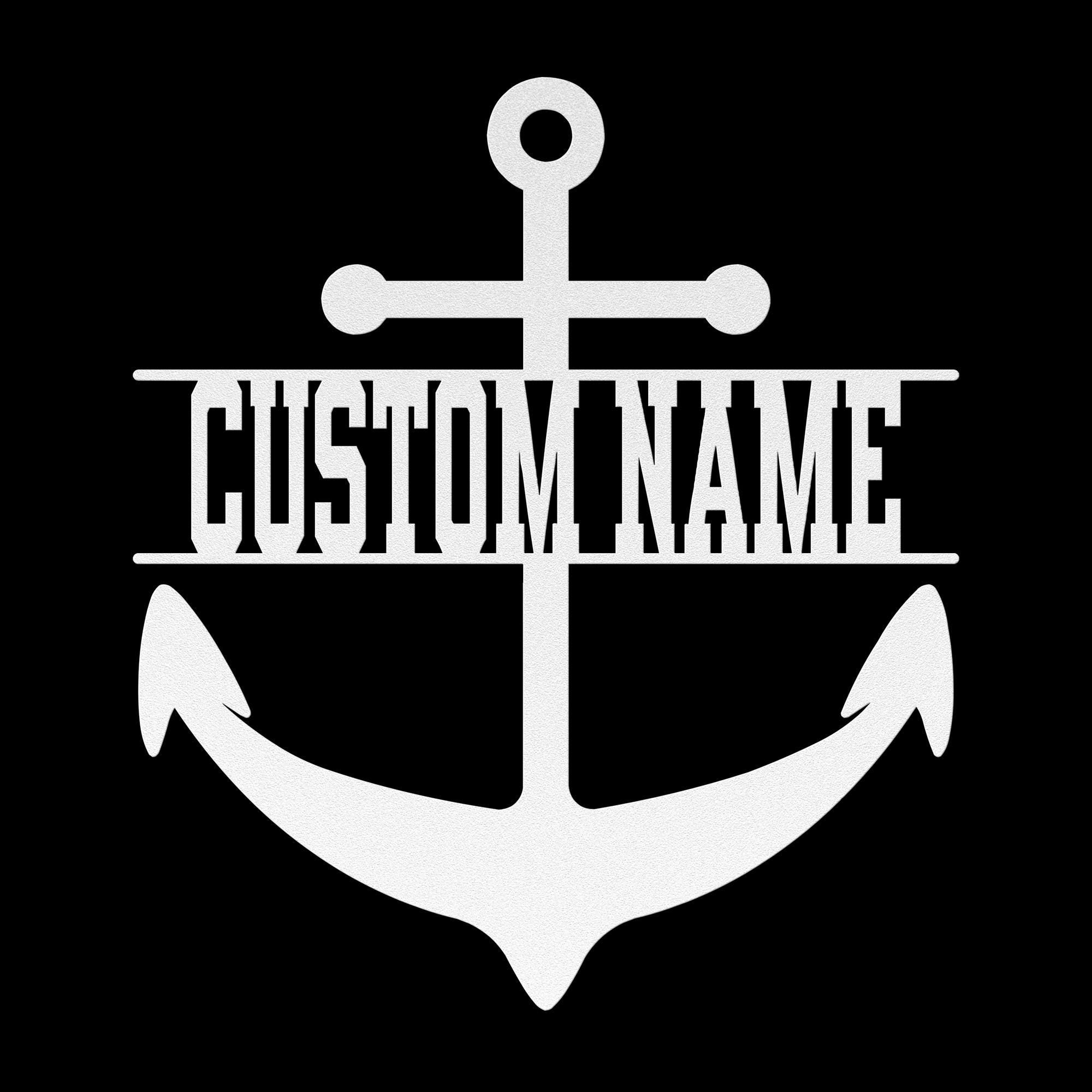 Custom Metal Anchor Sign, Coastal Outdoor Decor