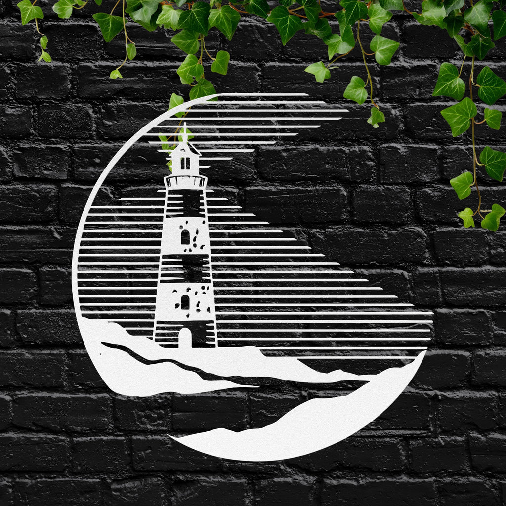 Lighthouse Metal Wall Art, Nautical Ocean Decor, Beach House Sign, Coastal Gift