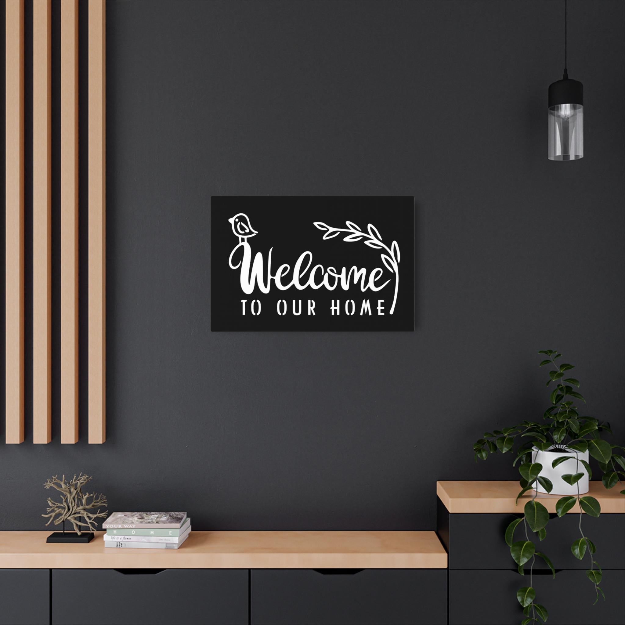 Welcome To Our Home Metal Sign, Bird & Vine Decor