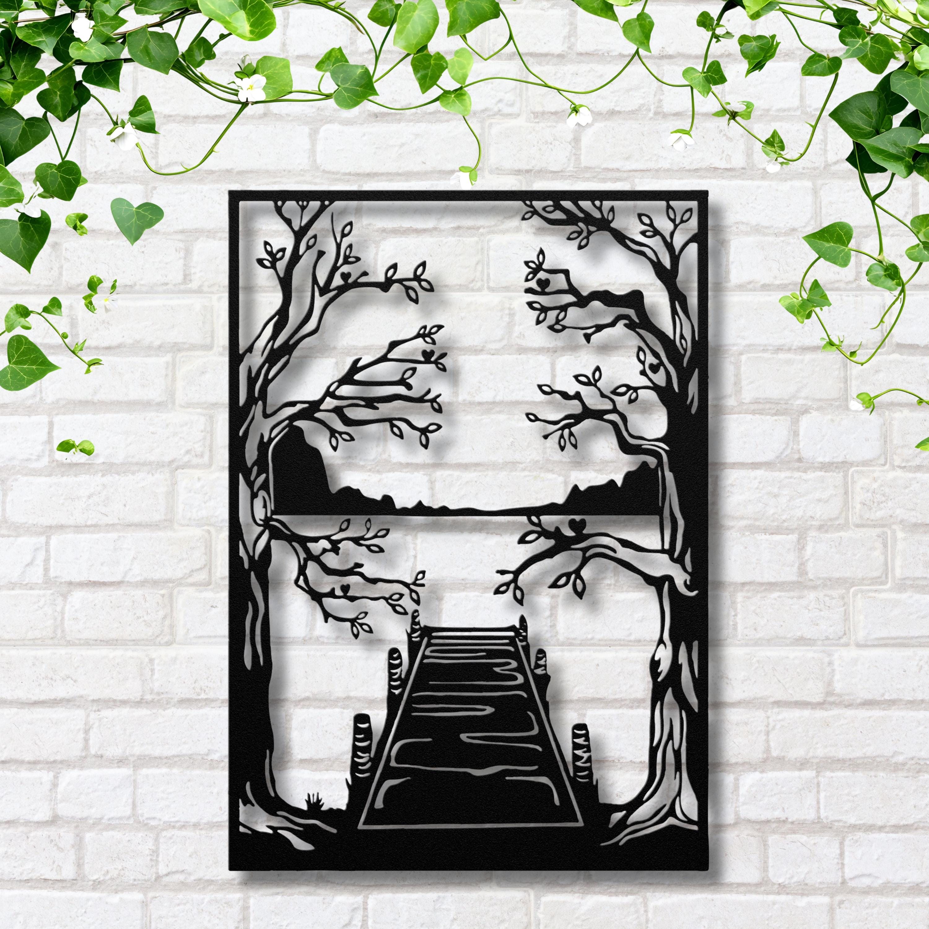 Lake House Metal Wall Art, Mountain Dock Sign, Nature Landscape Decor, Cabin Wall Art