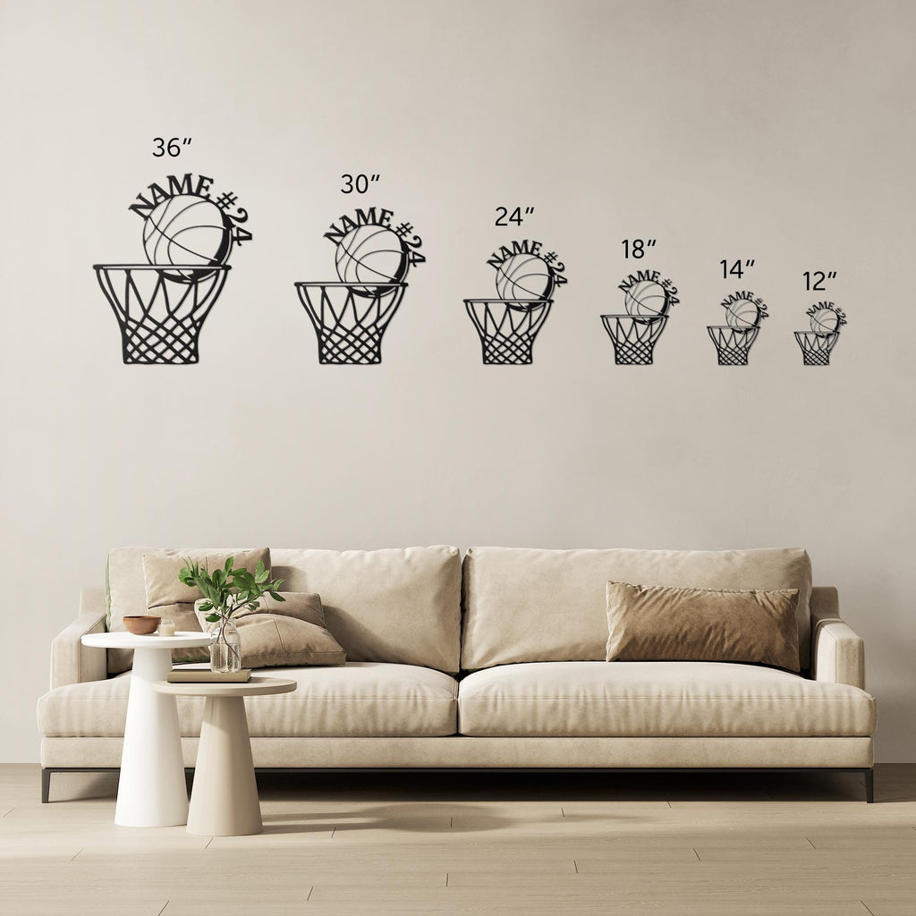 Personalized Basketball Sign - Custom Metal Sports Team Gift with Name & Number