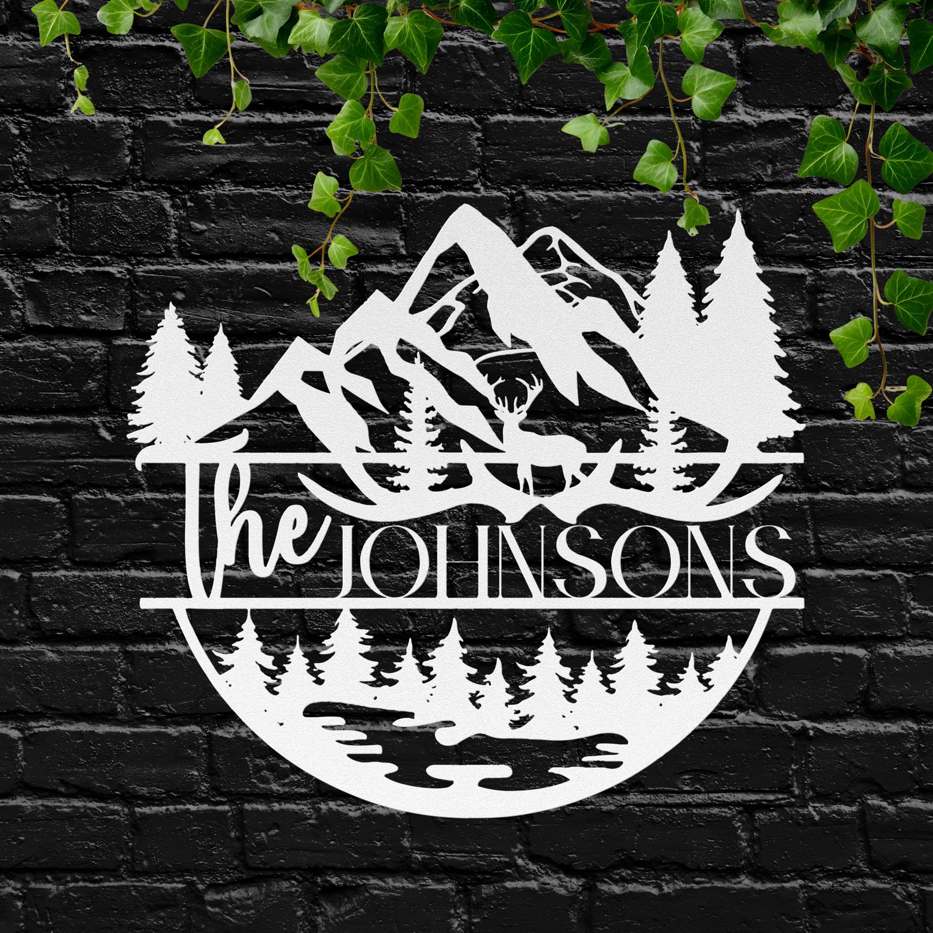 Personalized Mountain Elk Metal Sign, Custom Family Name Cabin Decor, Wildlife Forest Wall Art