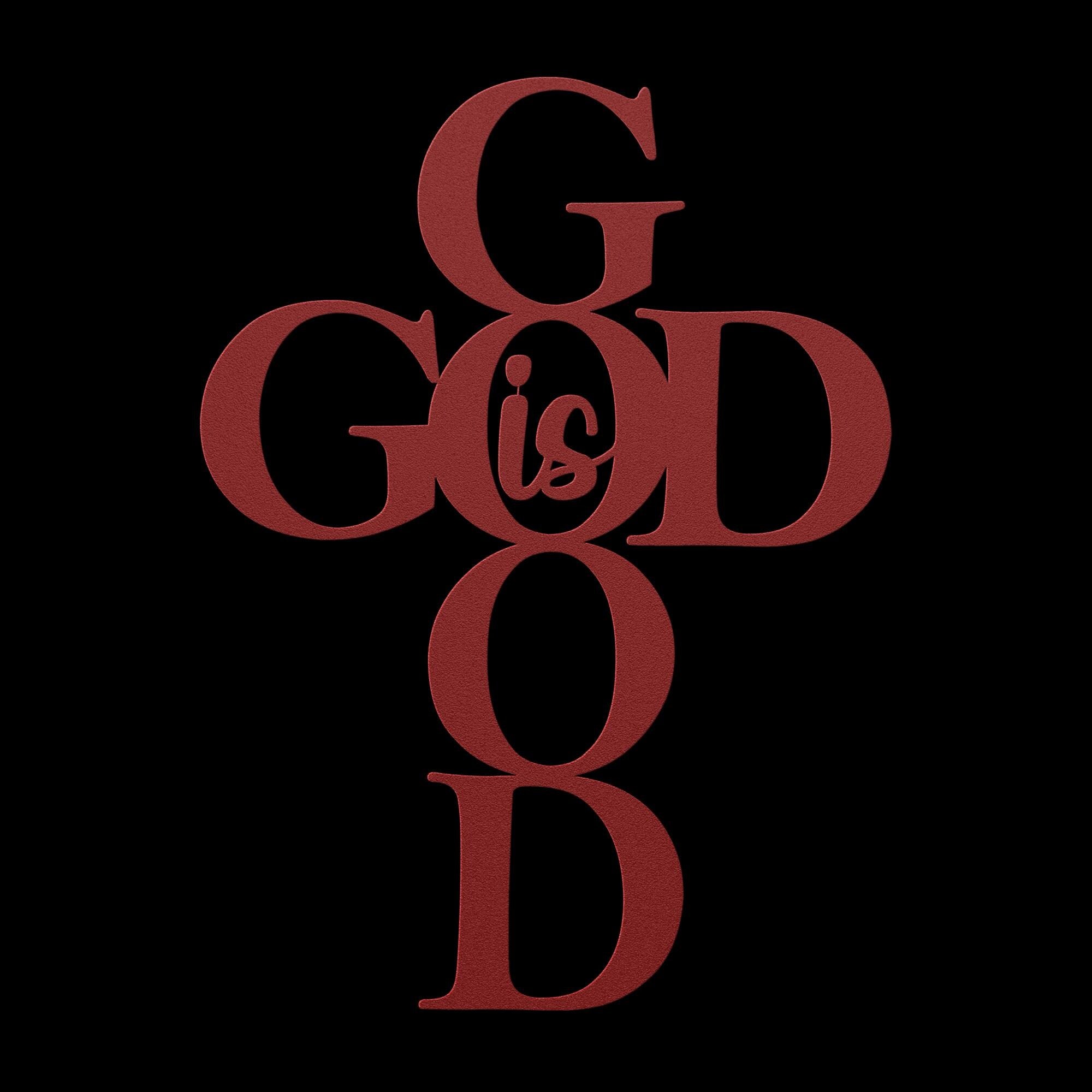 God Is Good Cross: Metal Christian Wall Art Decor