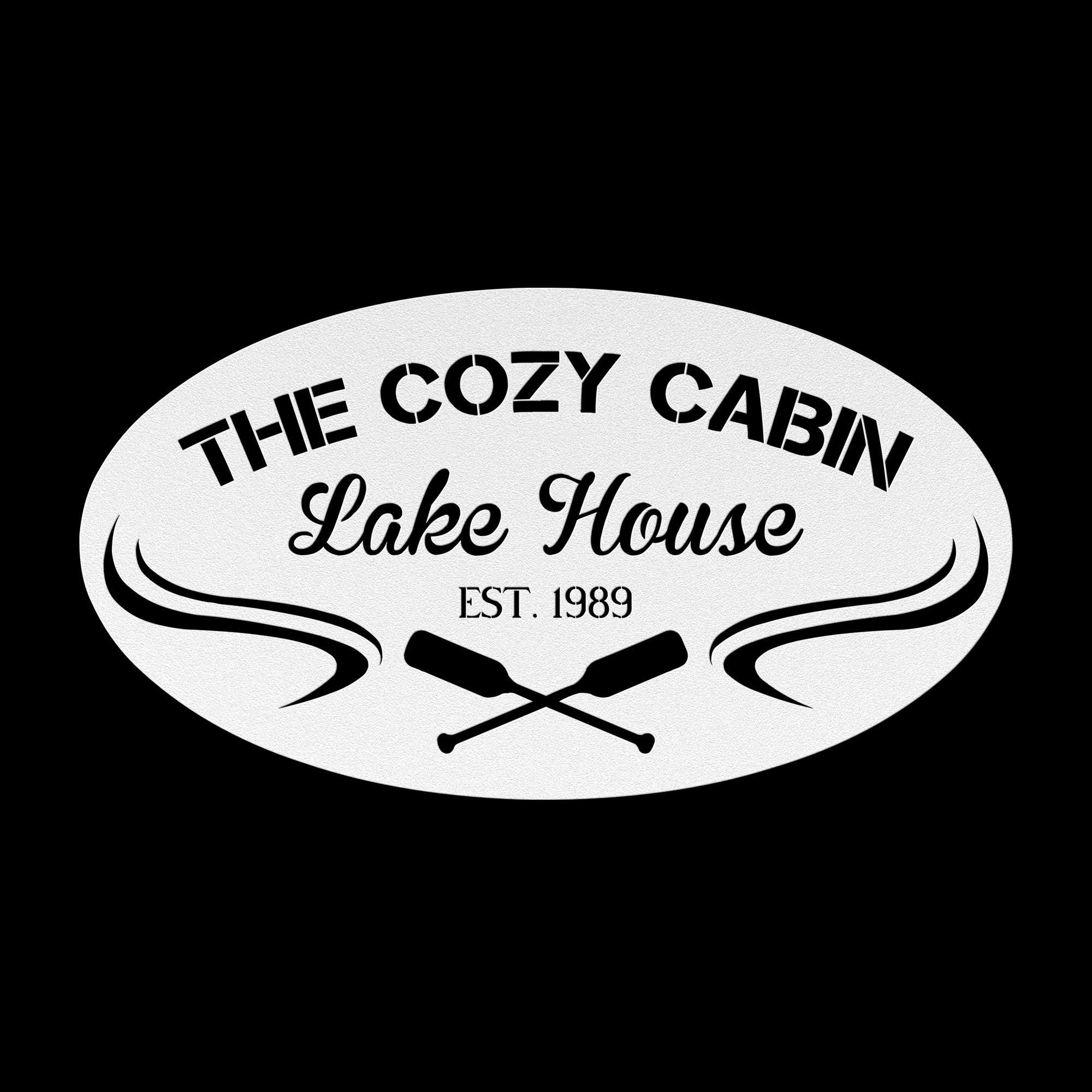 Custom Lake House Metal Sign: Paddle Oars Cabin Wall Art