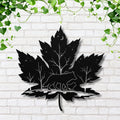 Wolf Silhouette Maple Leaf Sign, Forest Wilderness Decor, Canadian Nature Wall Art