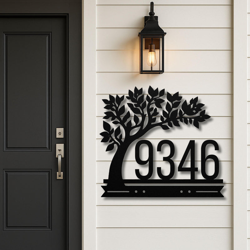 Personalized Tree Metal Address Sign – Custom House Number