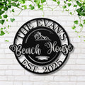 Personalized Beach House Metal Sign, Coastal Family Name Plaque, Ocean Home Decor, Custom Est. Year Gift for Vacation Home