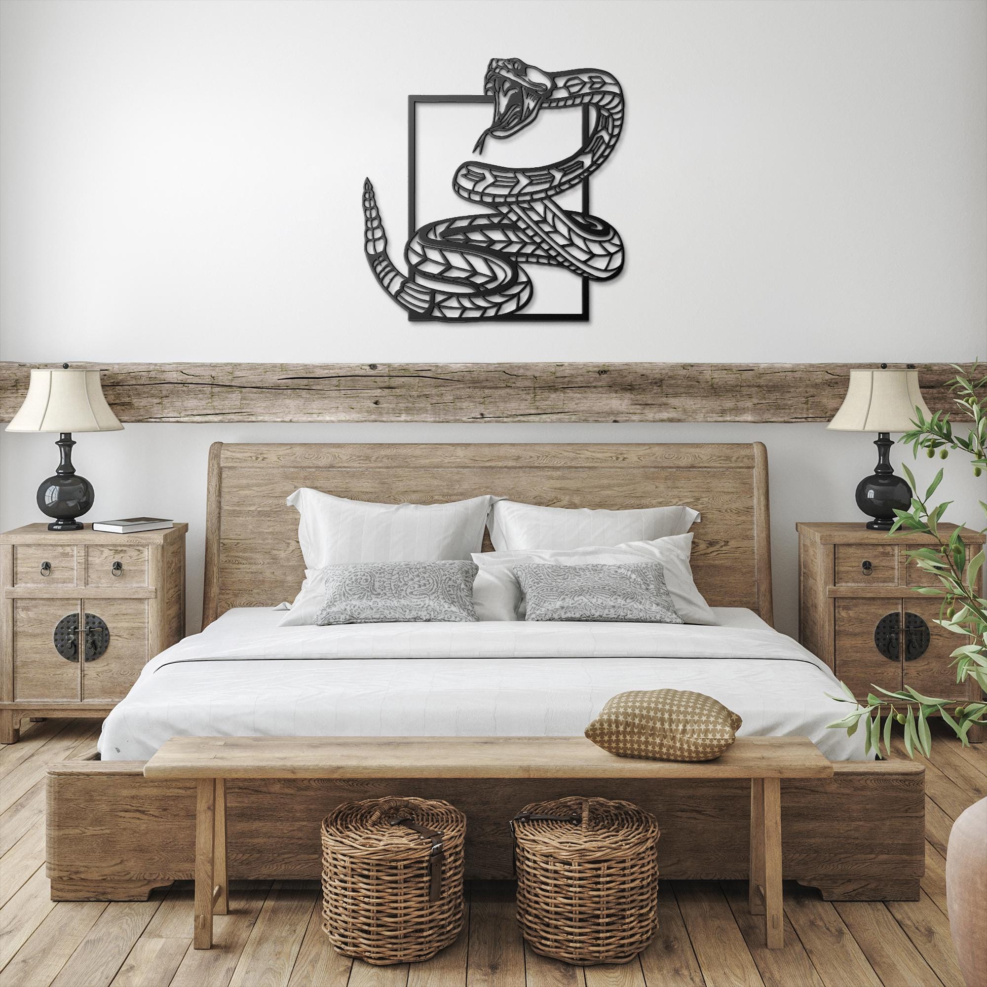 Rattlesnake Metal Sign - Coiled Rattlesnake Art | Durable Steel Wildlife Decor