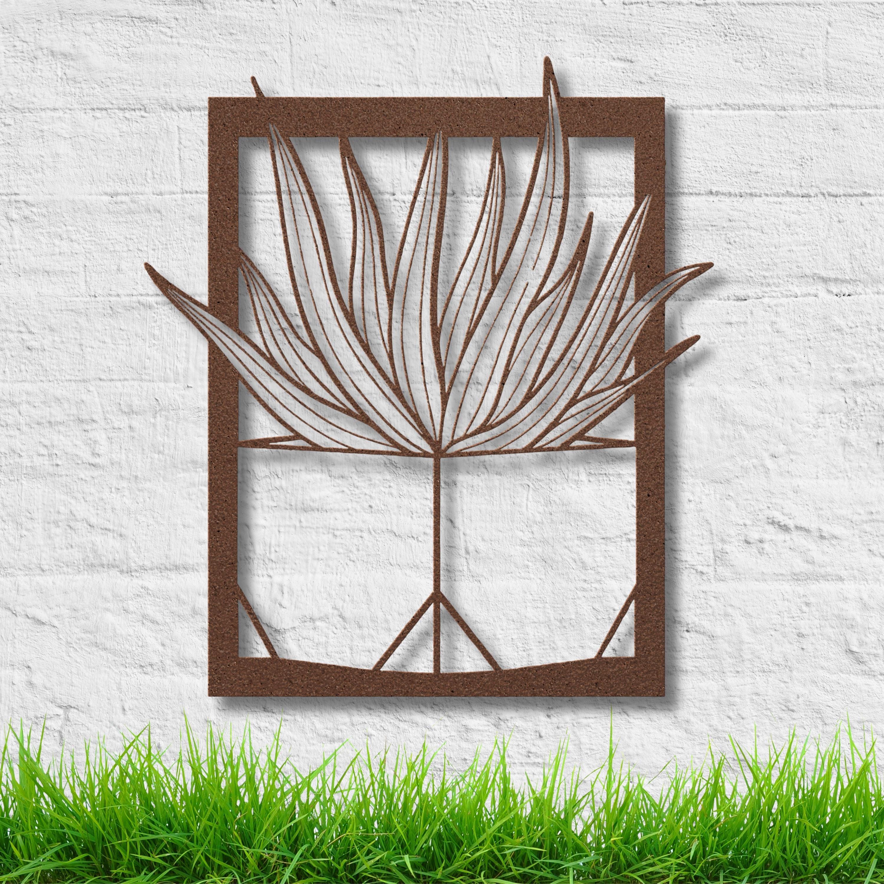 Succulent Metal Wall Art, Potted Plant Decor, Minimalist Nature Sign, Aloe Wall Art