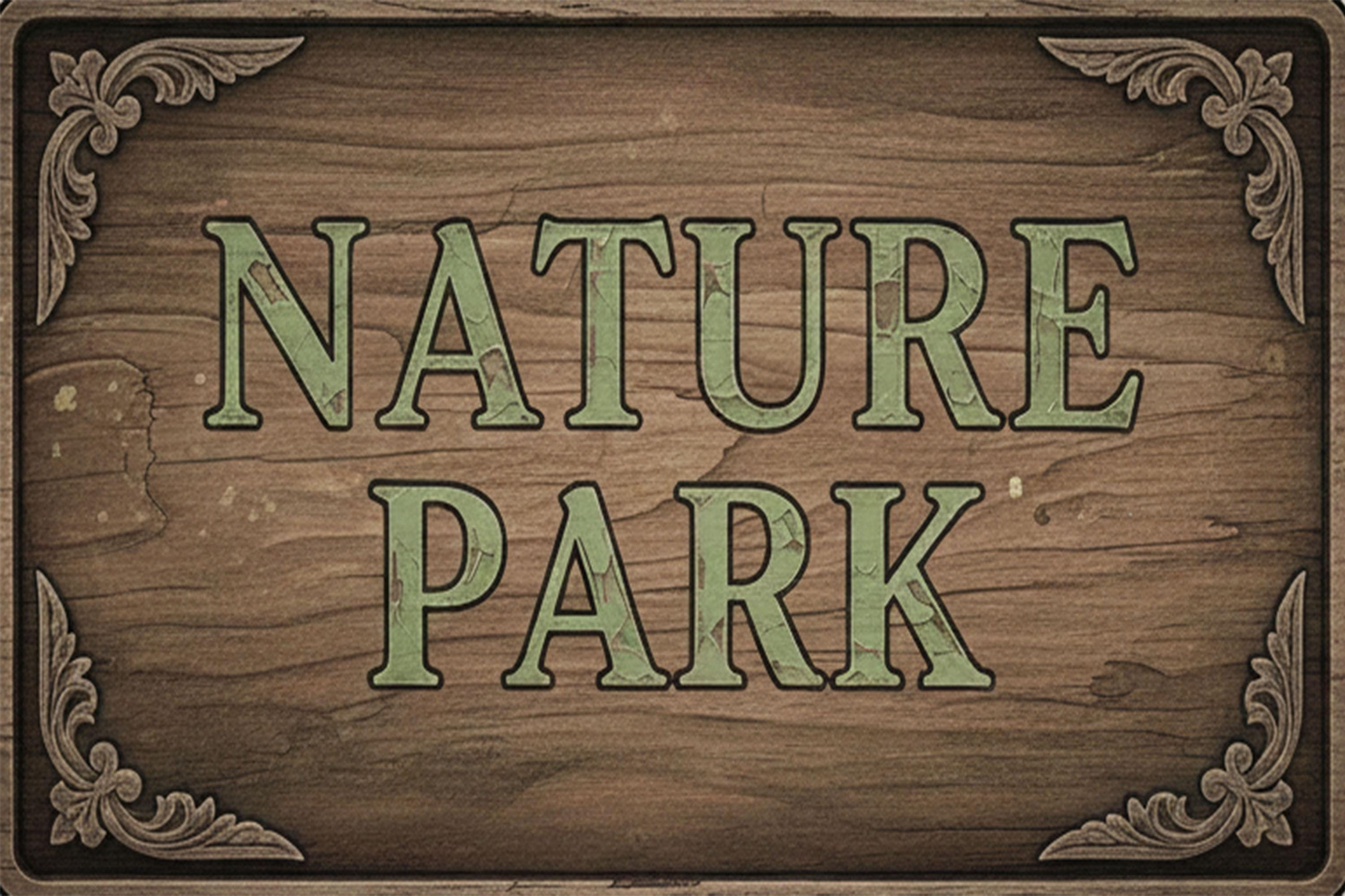 Rustic Metal Sign - Vintage Wood Sign With Forest Trail Plaque | Outdoor Metal Decor