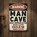 Funny Man Cave Sign, Warning Man Cave Decor, Retro Metal Sign, Garage Wall Art