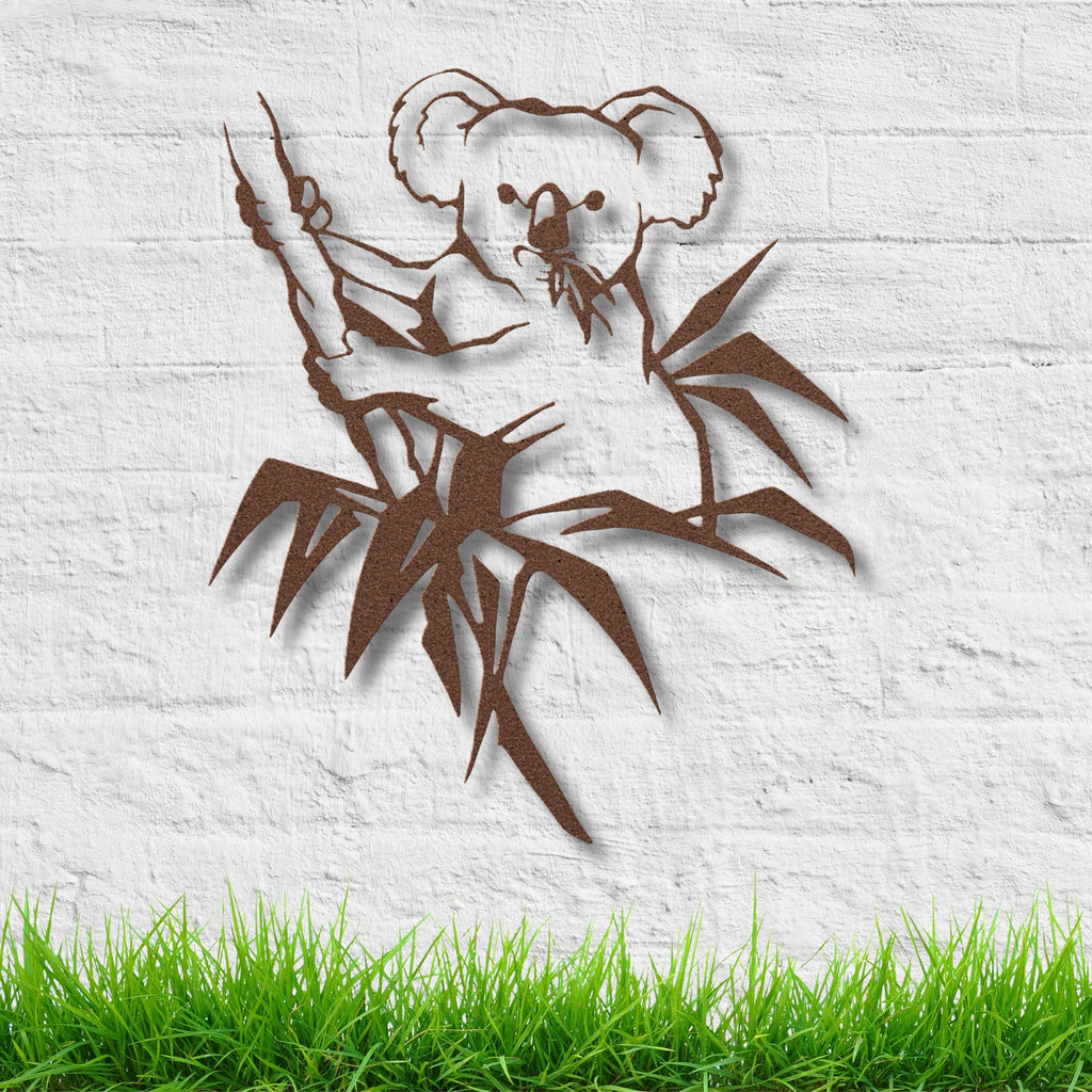 Koala Metal Wall Art, Australian Animal on Bamboo, Nursery Decor